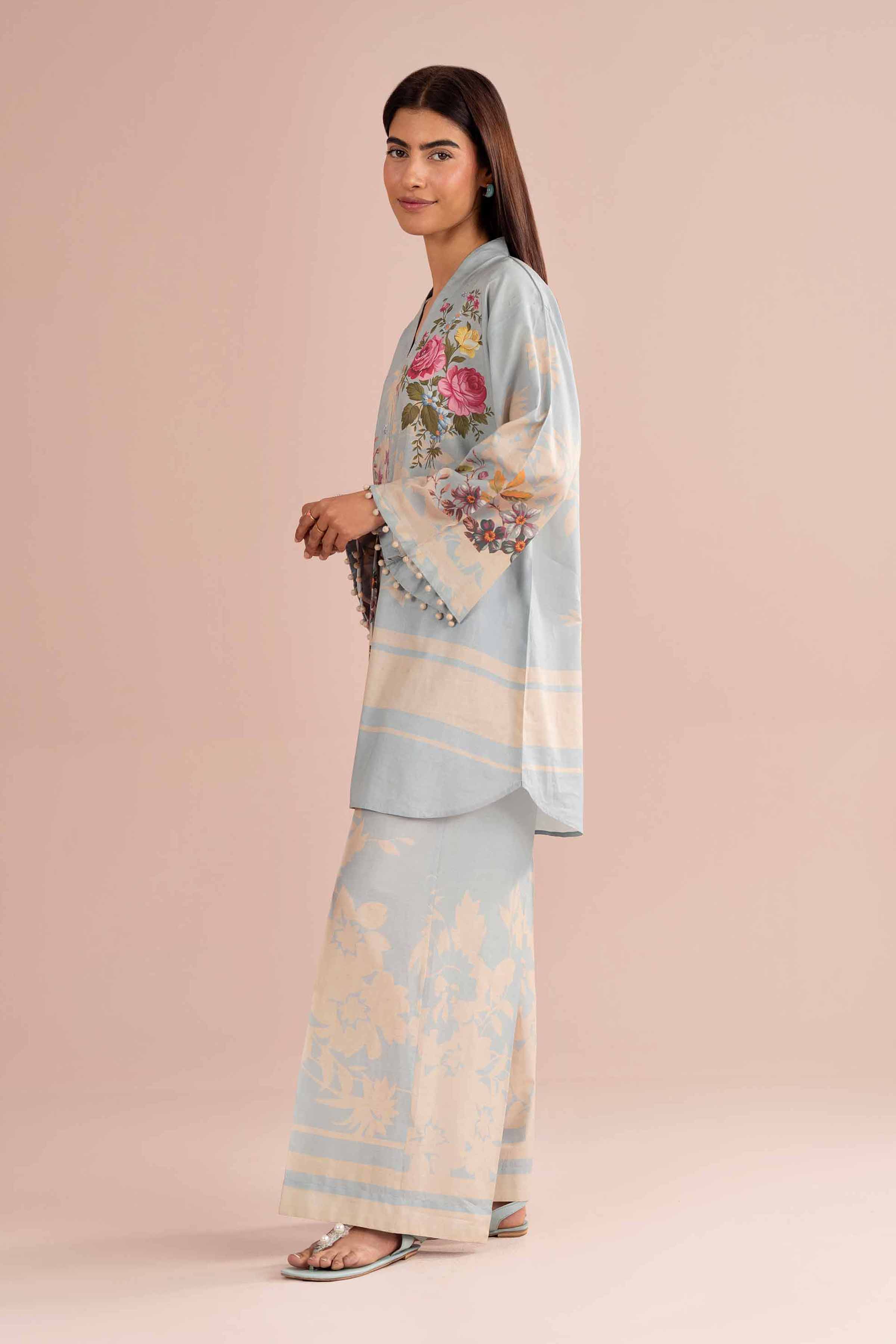 2 Piece - Printed Suit - PE26-270 Blue Lawn 2PC Printed READY TO WEAR