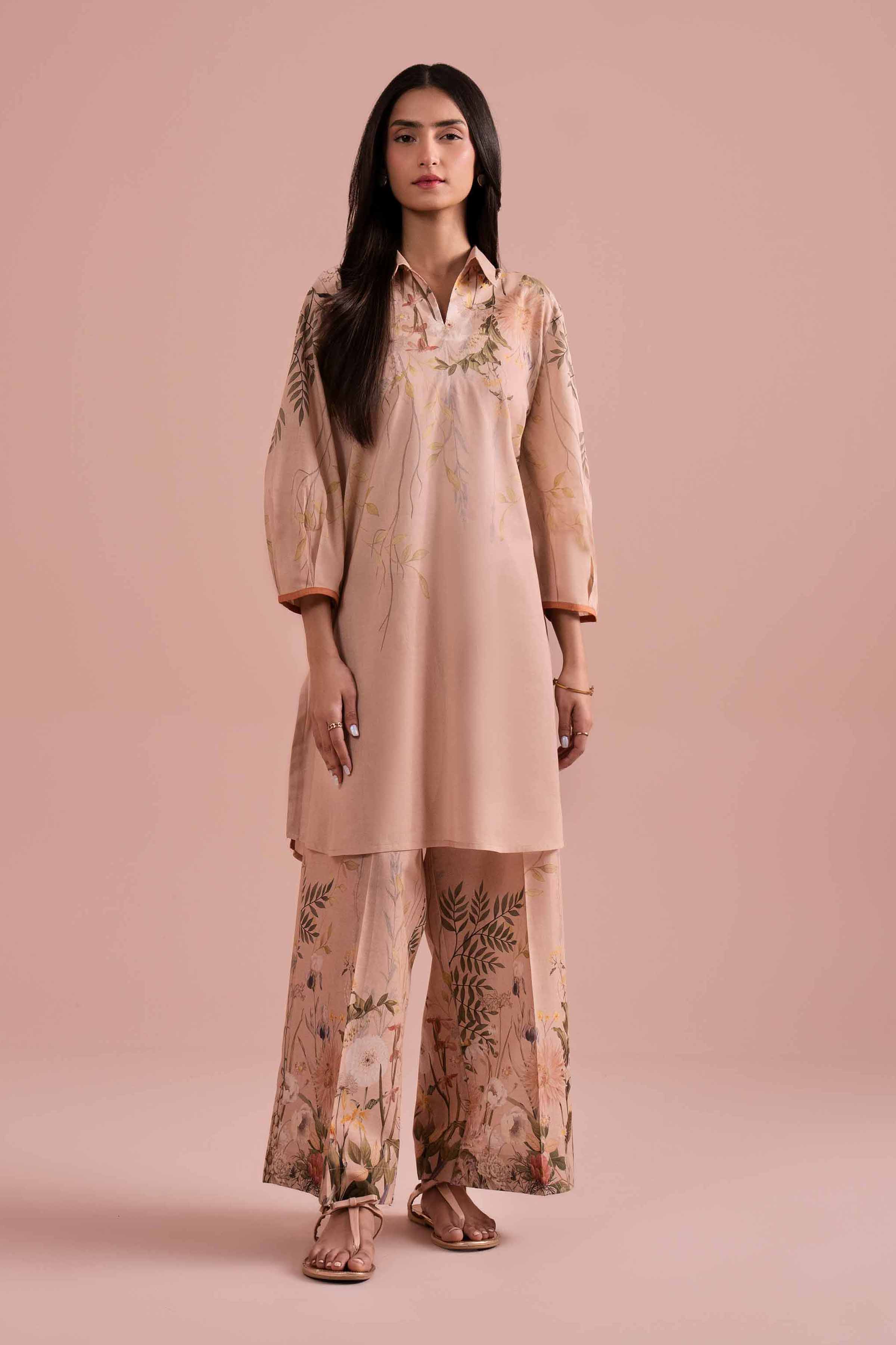 2 Piece - Printed Suit - PE26-271 Beige Lawn 2PC Printed READY TO WEAR