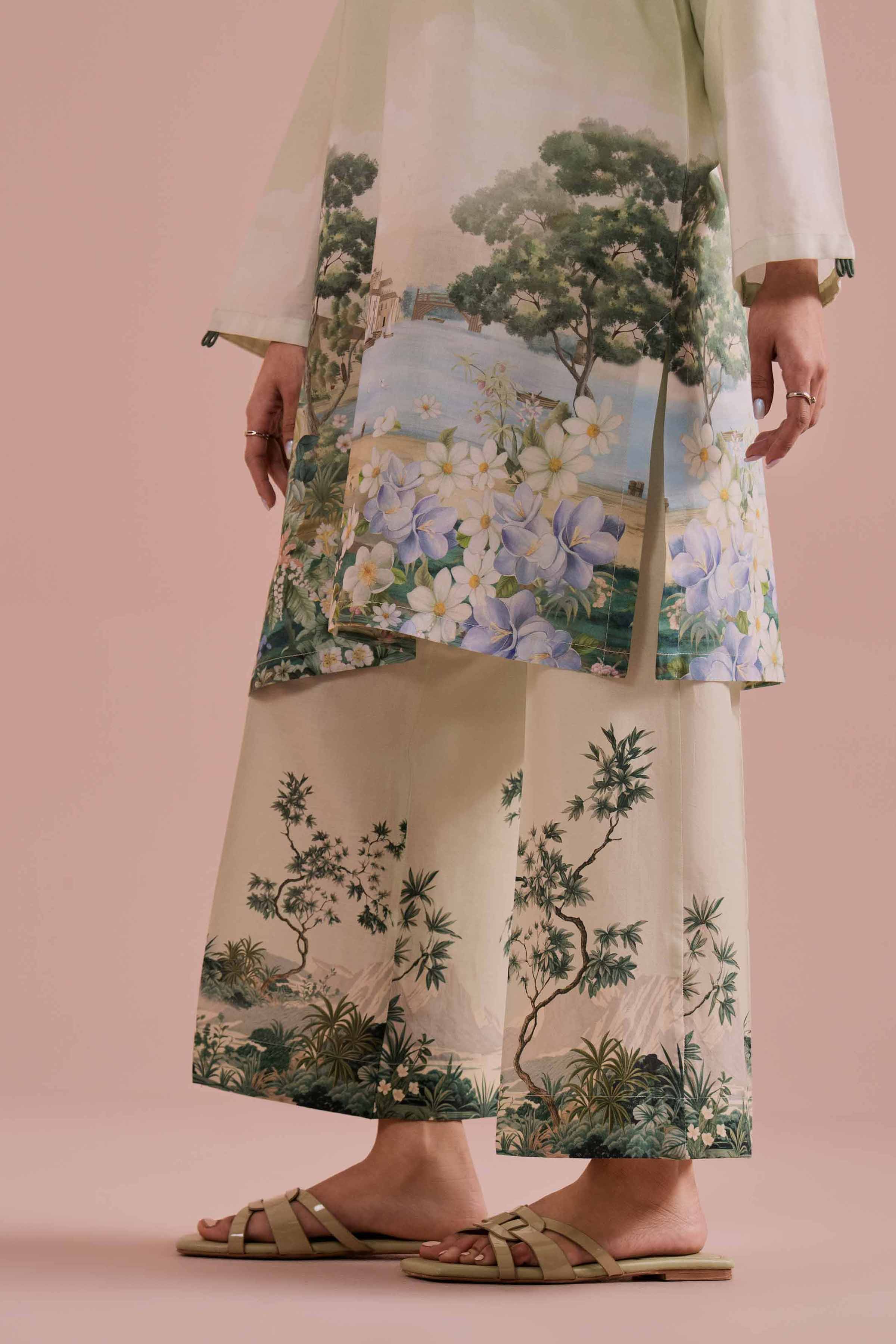 2 Piece - Printed Suit - PE26-273 Green Lawn 2PC Printed READY TO WEAR