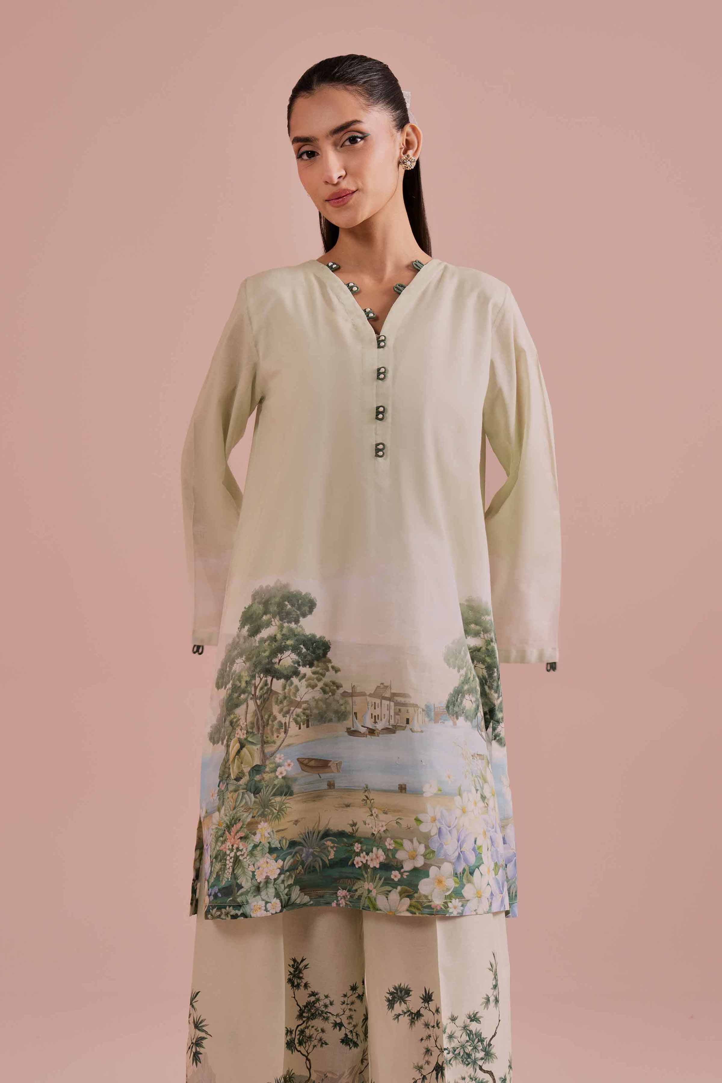 2 Piece - Printed Suit - PE26-273 Green Lawn 2PC Printed READY TO WEAR