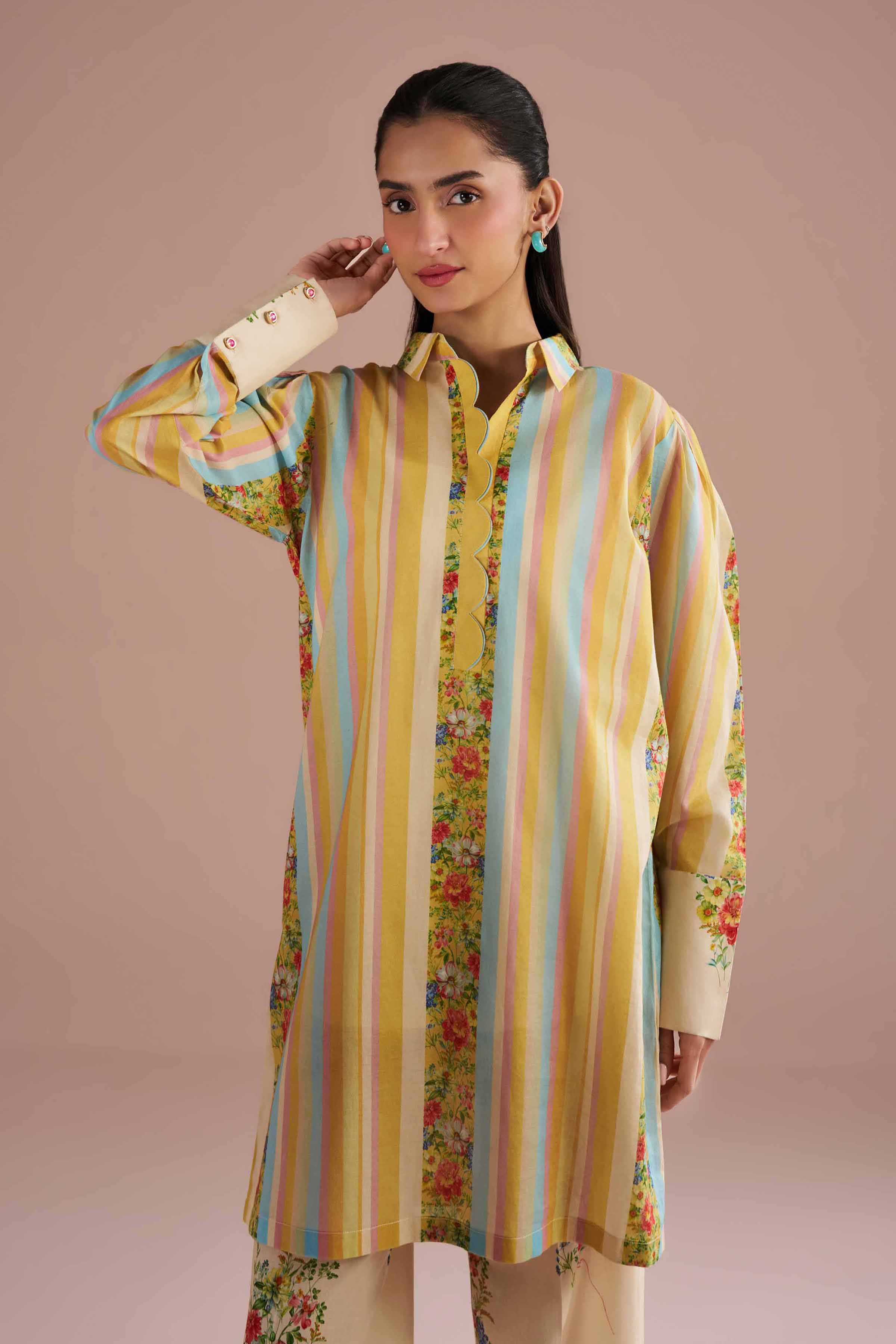 2 Piece - Printed Suit - PE26-275 Yellow Lawn 2PC Printed READY TO WEAR