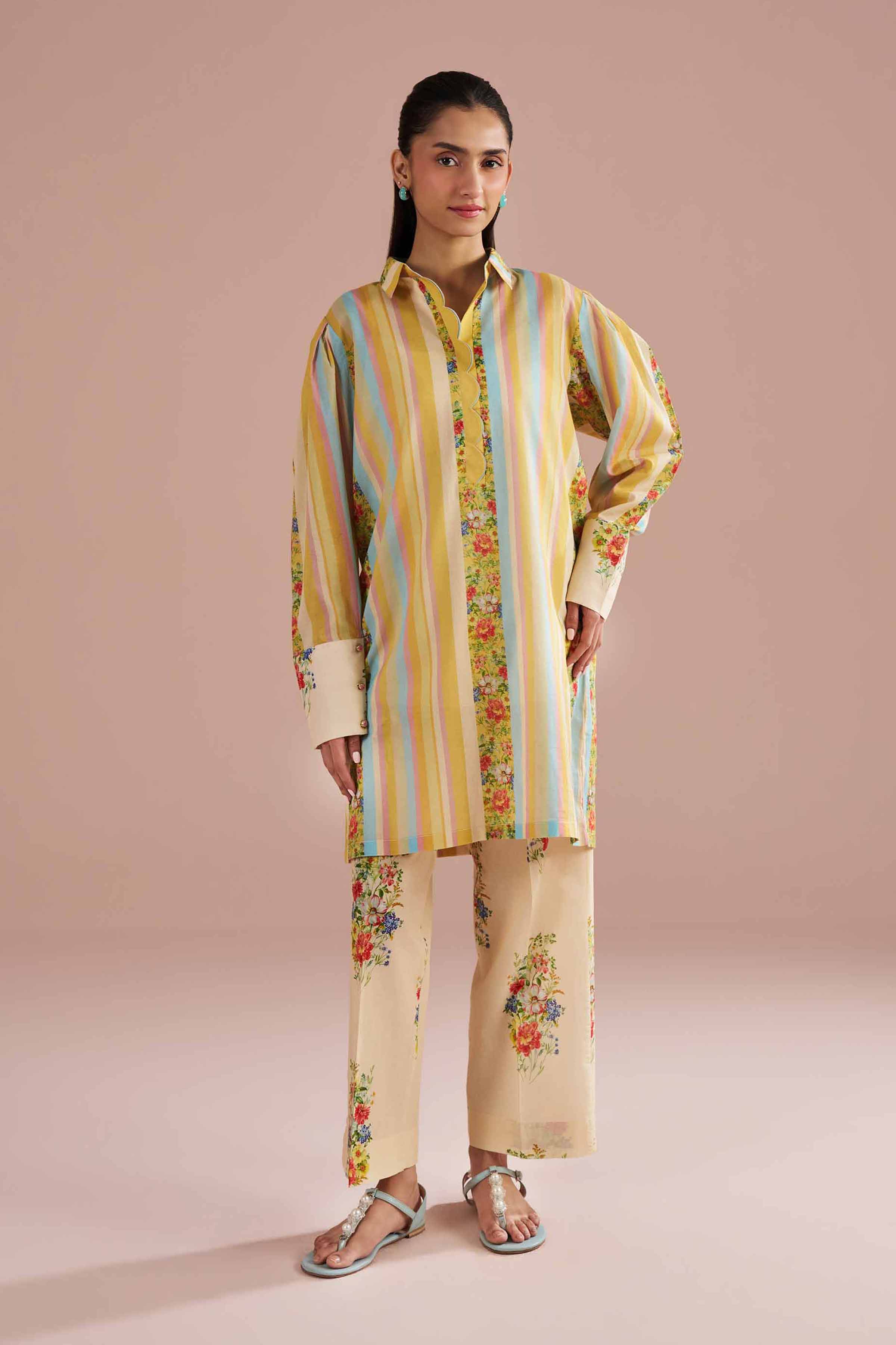 2 Piece - Printed Suit - PE26-275 Yellow Lawn 2PC Printed READY TO WEAR