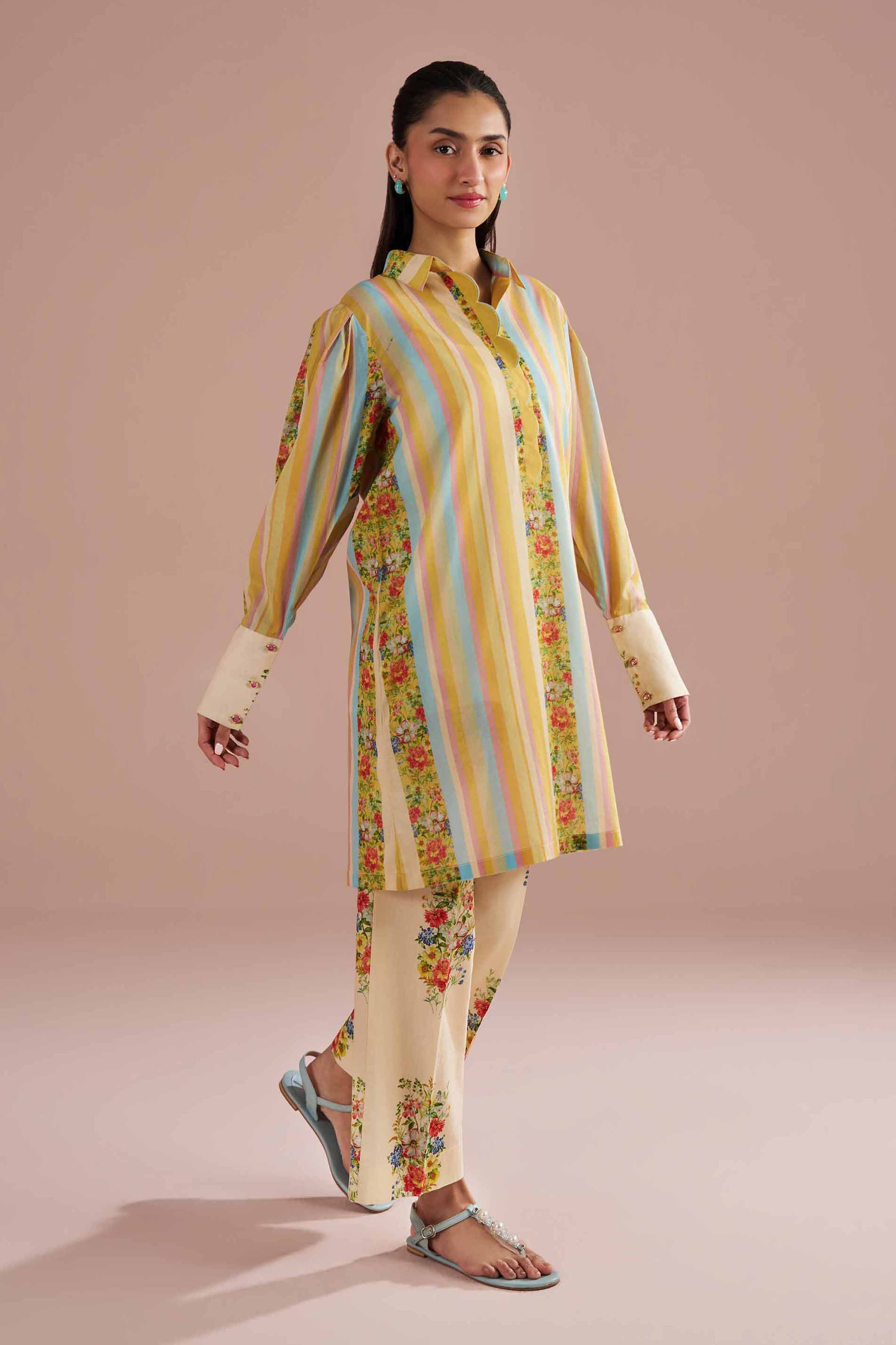 2 Piece - Printed Suit - PE26-275 Yellow Lawn 2PC Printed READY TO WEAR