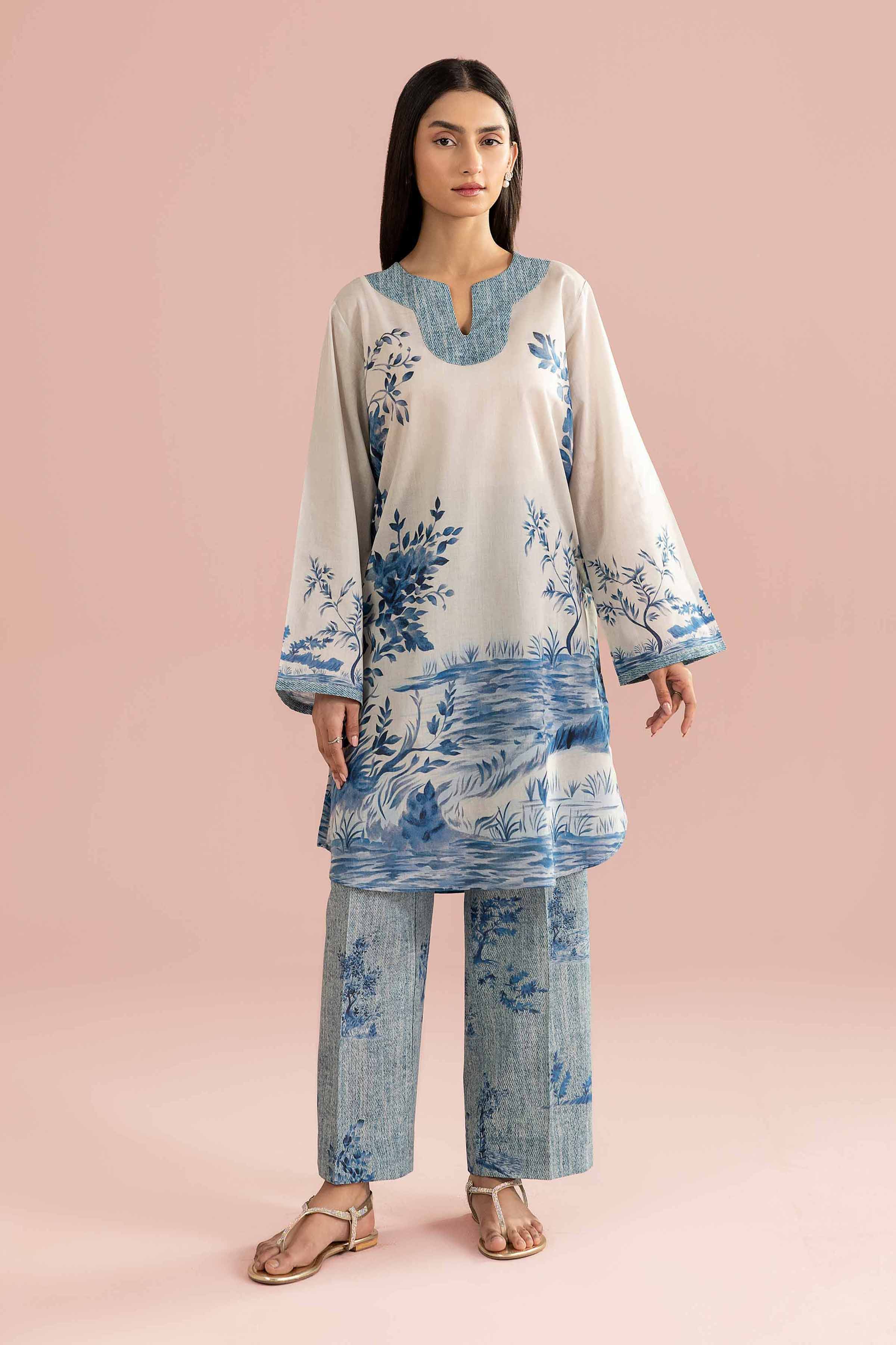 2 Piece - Printed Suit - PE26-276 Grey Lawn 2PC Printed READY TO WEAR