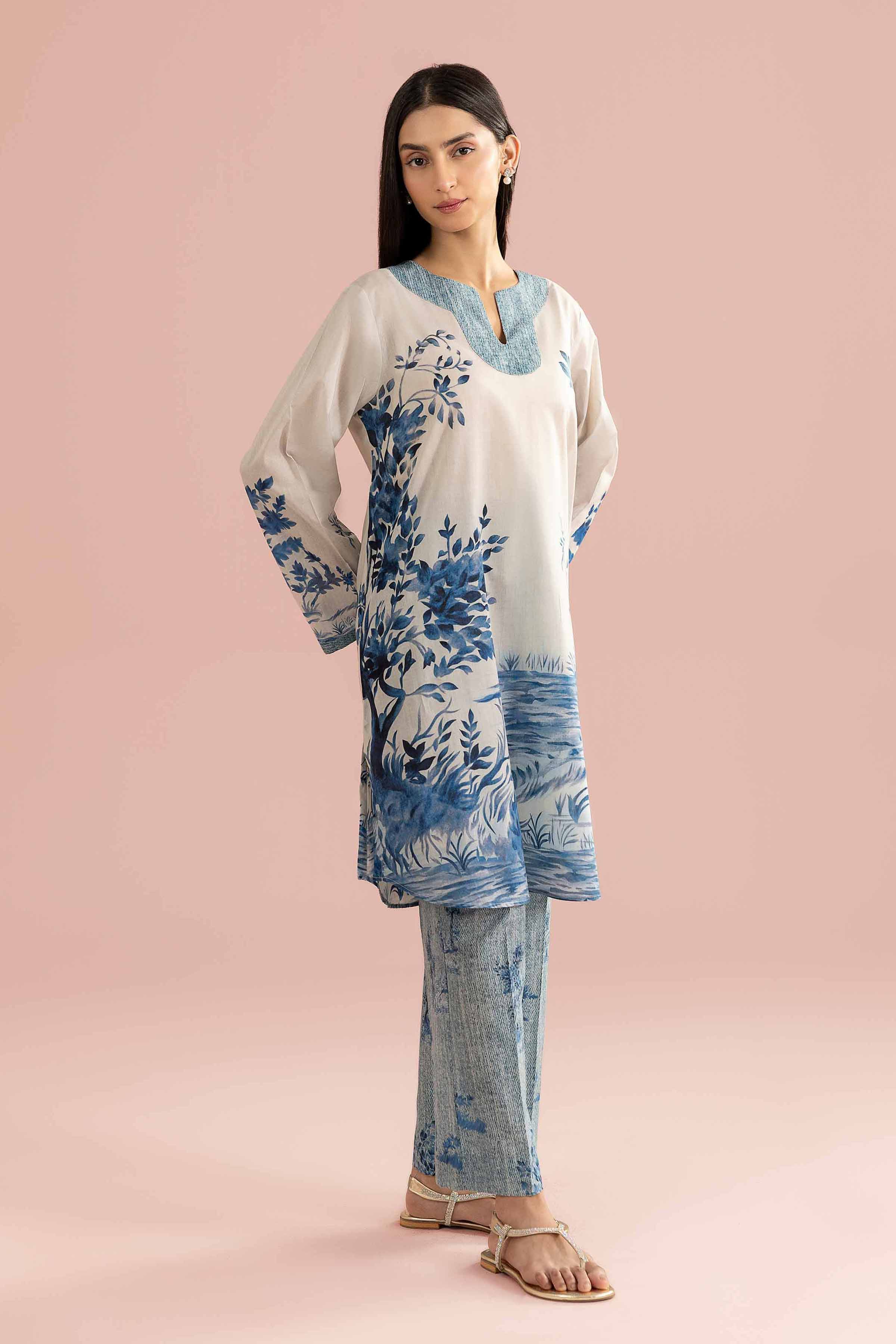 2 Piece - Printed Suit - PE26-276 Grey Lawn 2PC Printed READY TO WEAR