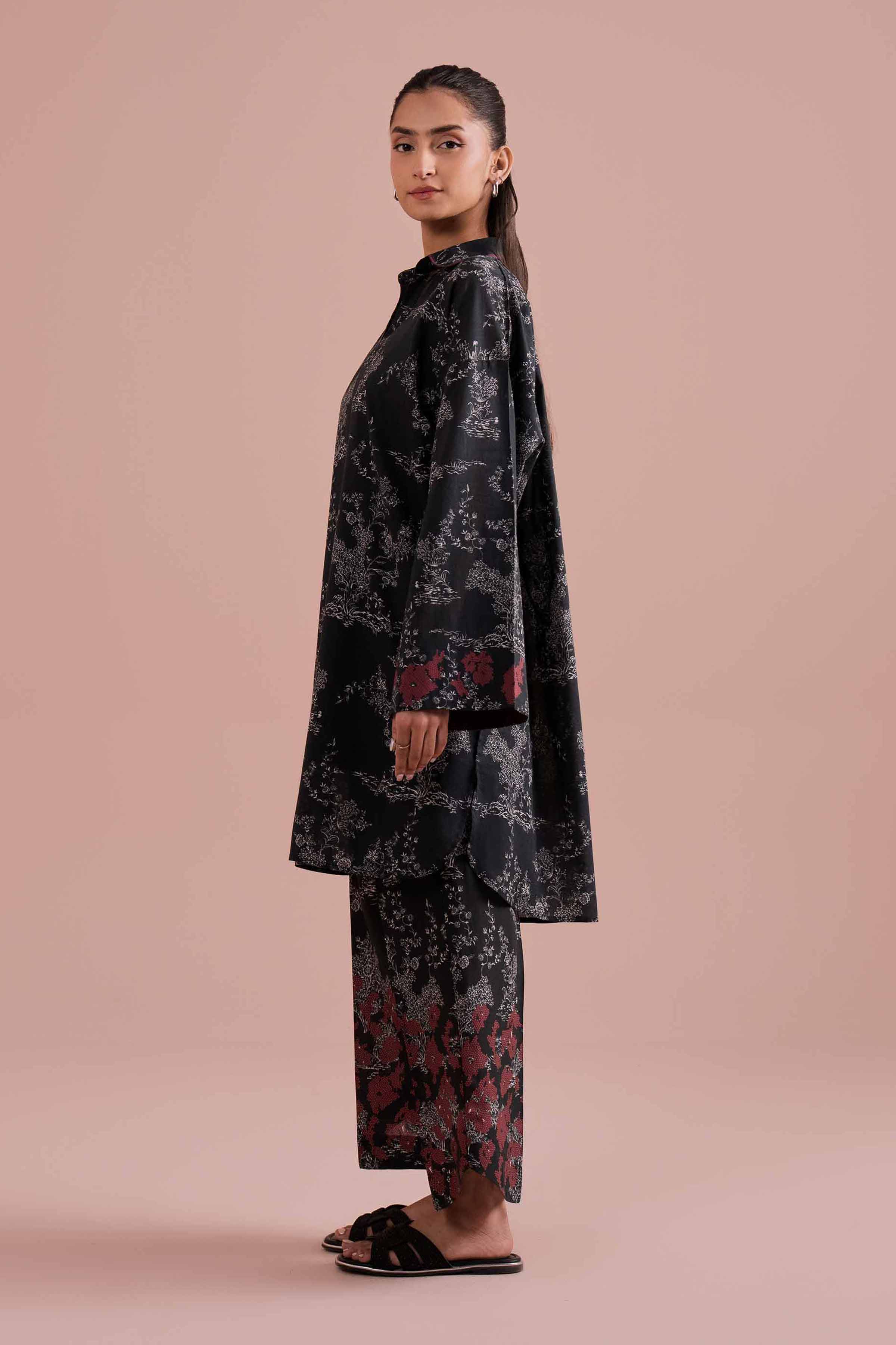 2 Piece - Printed Suit - PE26-277 Black Lawn 2PC Printed READY TO WEAR