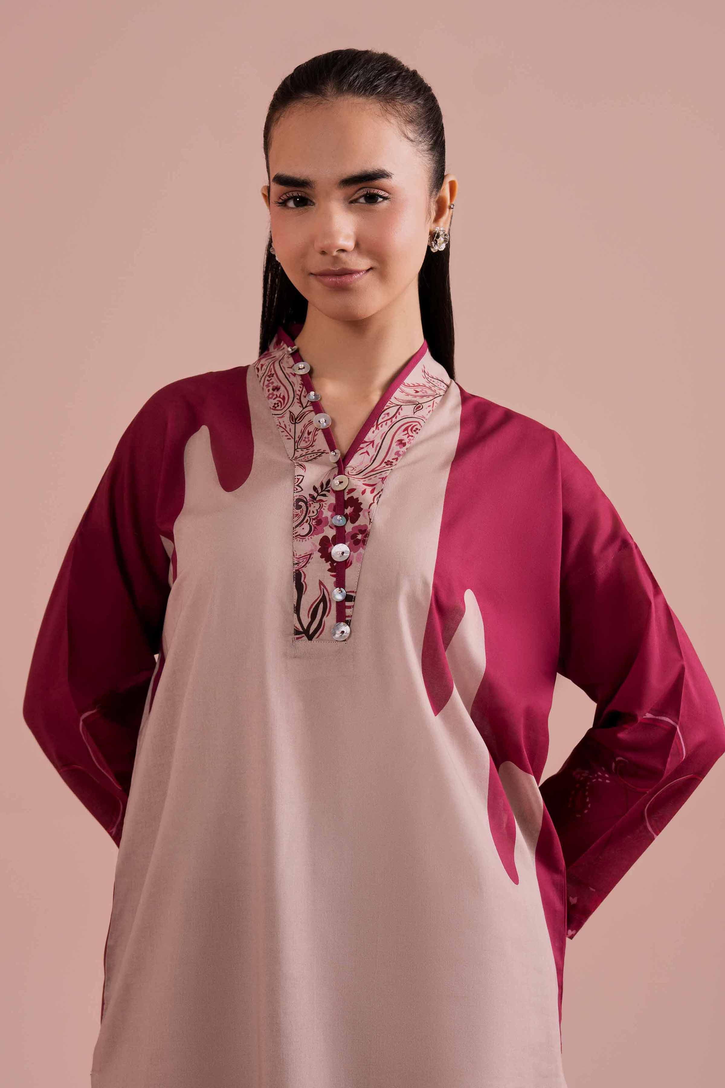 2 Piece - Printed Suit - PE26-278 Beige Lawn 2PC Printed READY TO WEAR