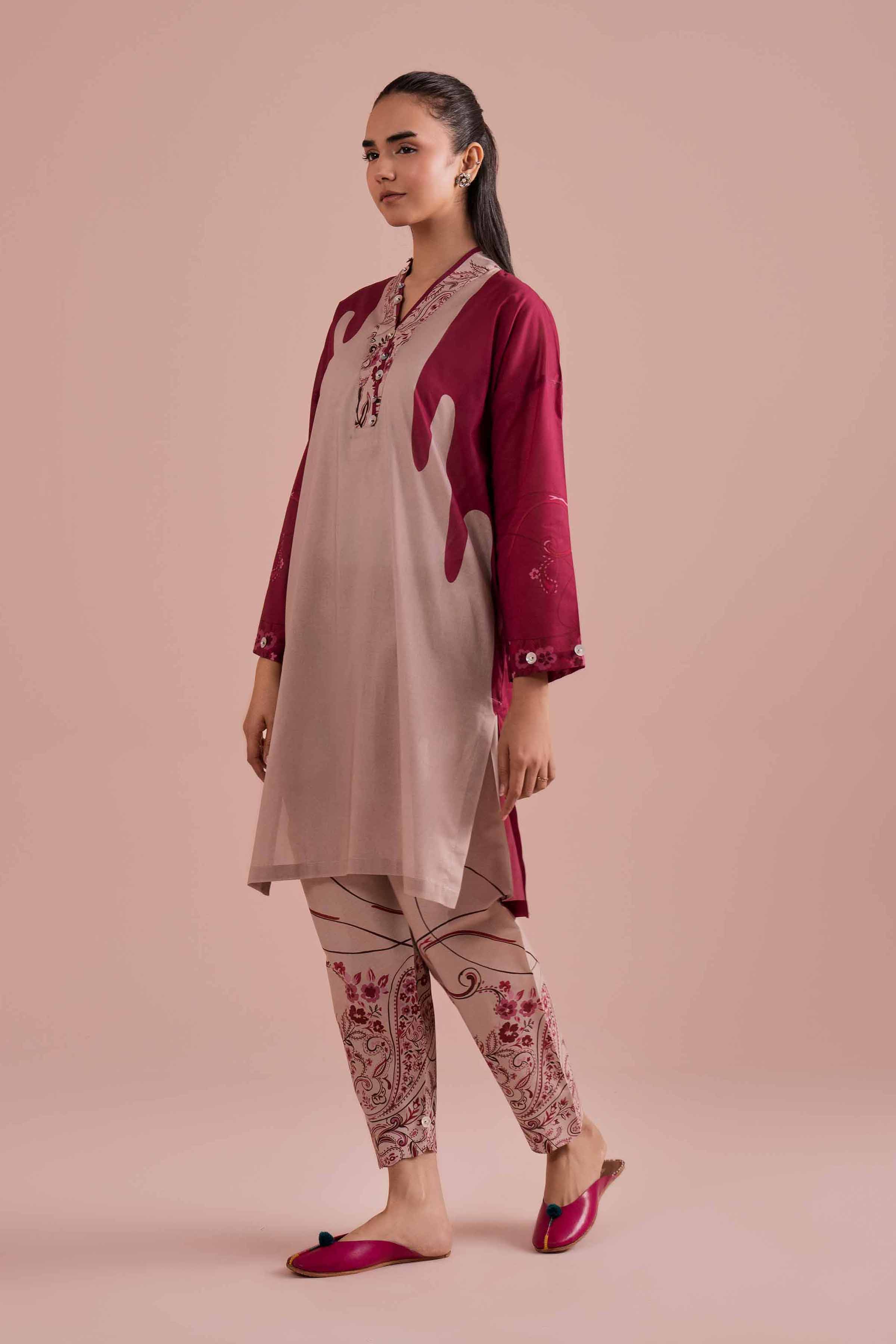 2 Piece - Printed Suit - PE26-278 Beige Lawn 2PC Printed READY TO WEAR