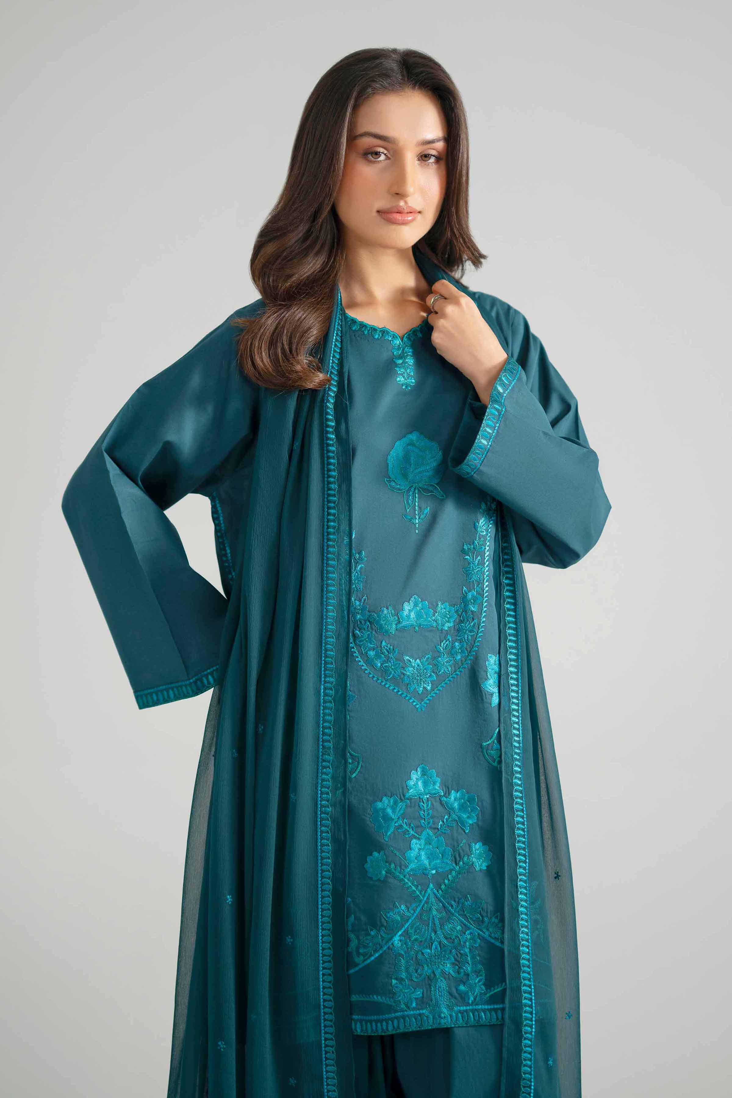3 Piece - Embroidered Suit - PE26-301