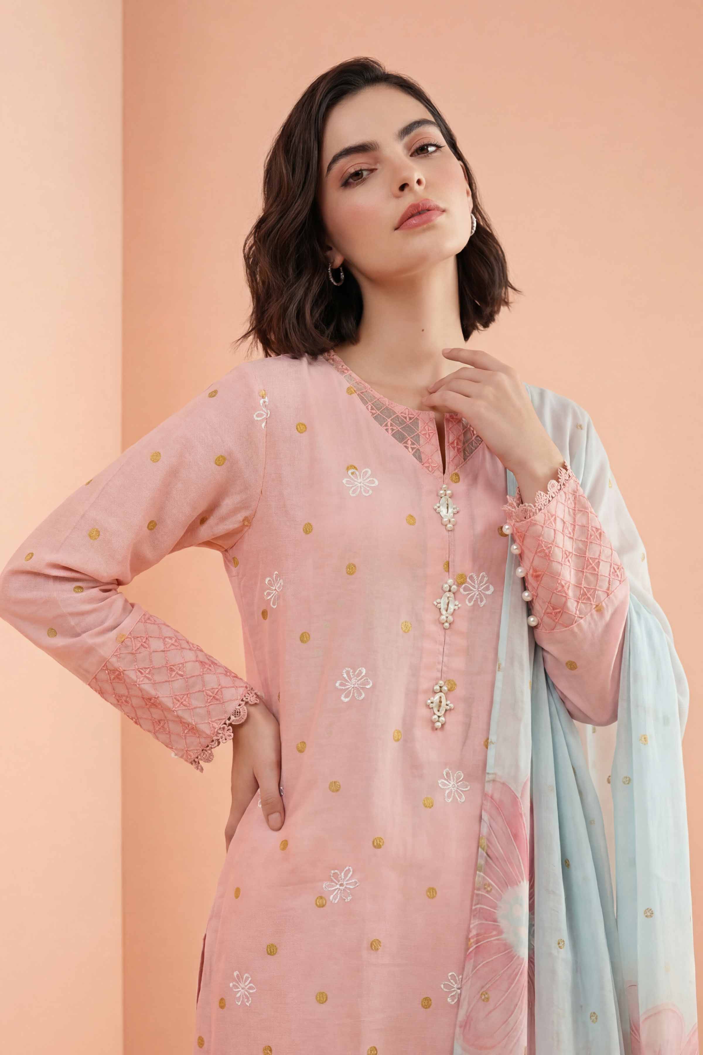 3 Piece - Embroidered Suit - PE26-338