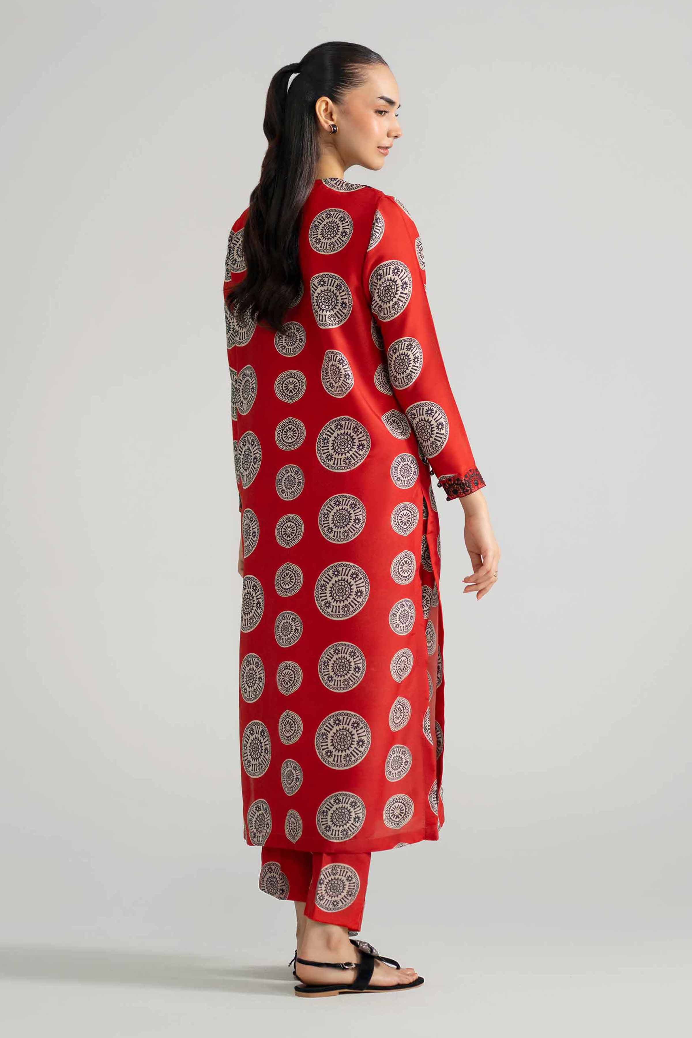 2 Piece - Printed Embroidered Suit - PE26-349 Red Lawn 2PC Embroidered READY TO WEAR
