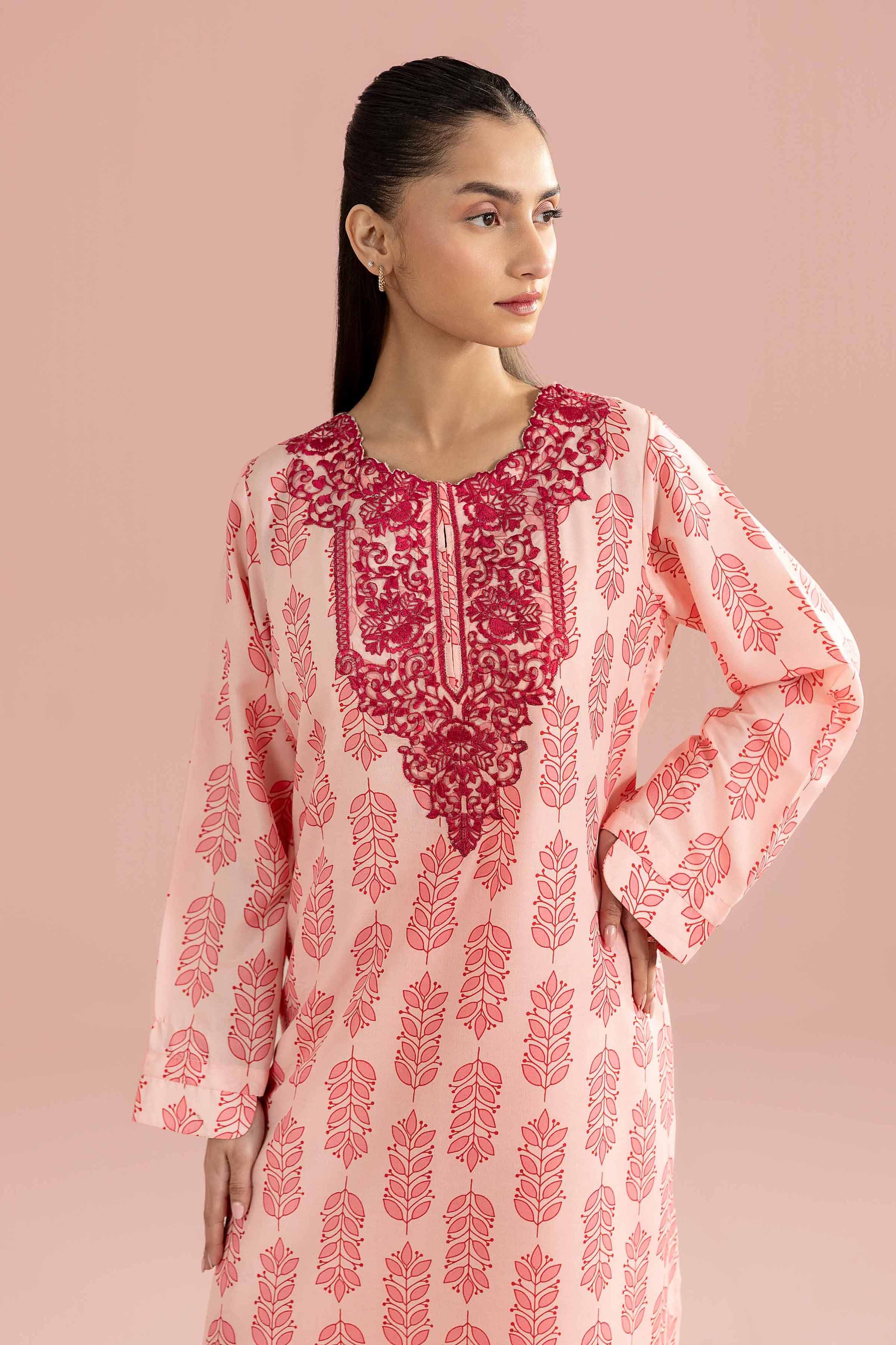 2 Piece - Printed Embroidered Suit - PE26-351