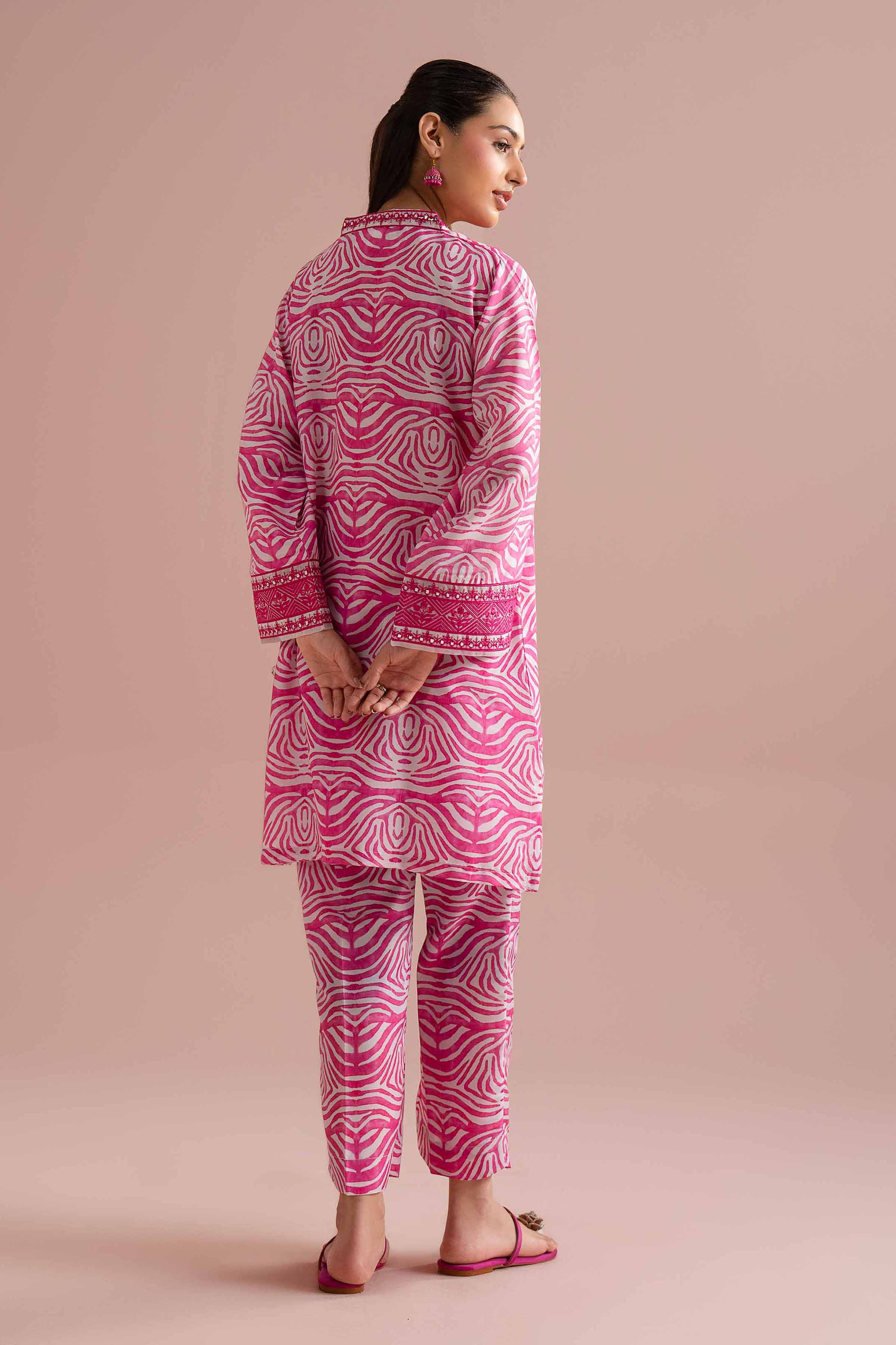 2 Piece - Printed Embroidered Suit - PE26-357