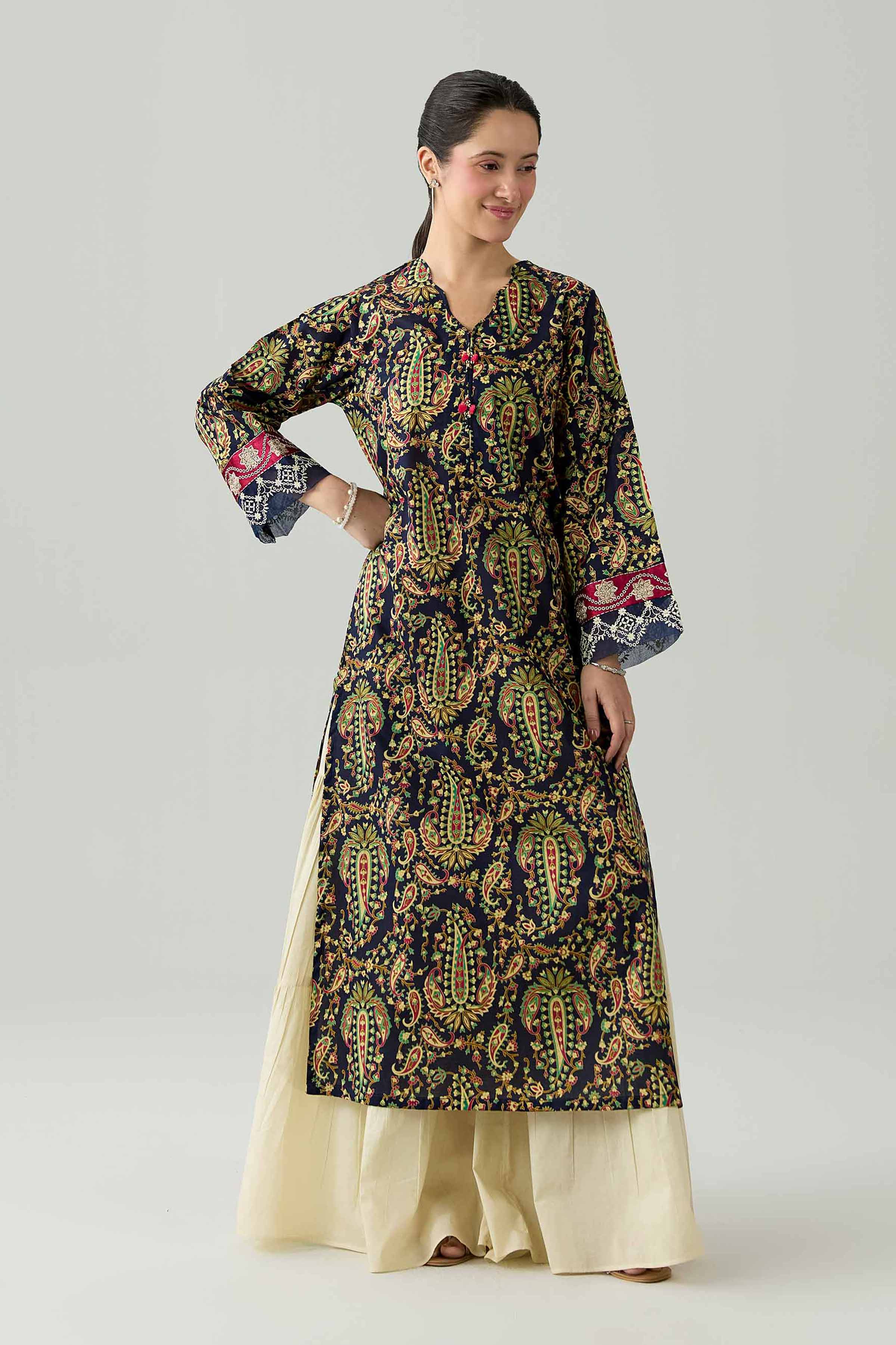 Printed Embroidered Shirt - PE26-373