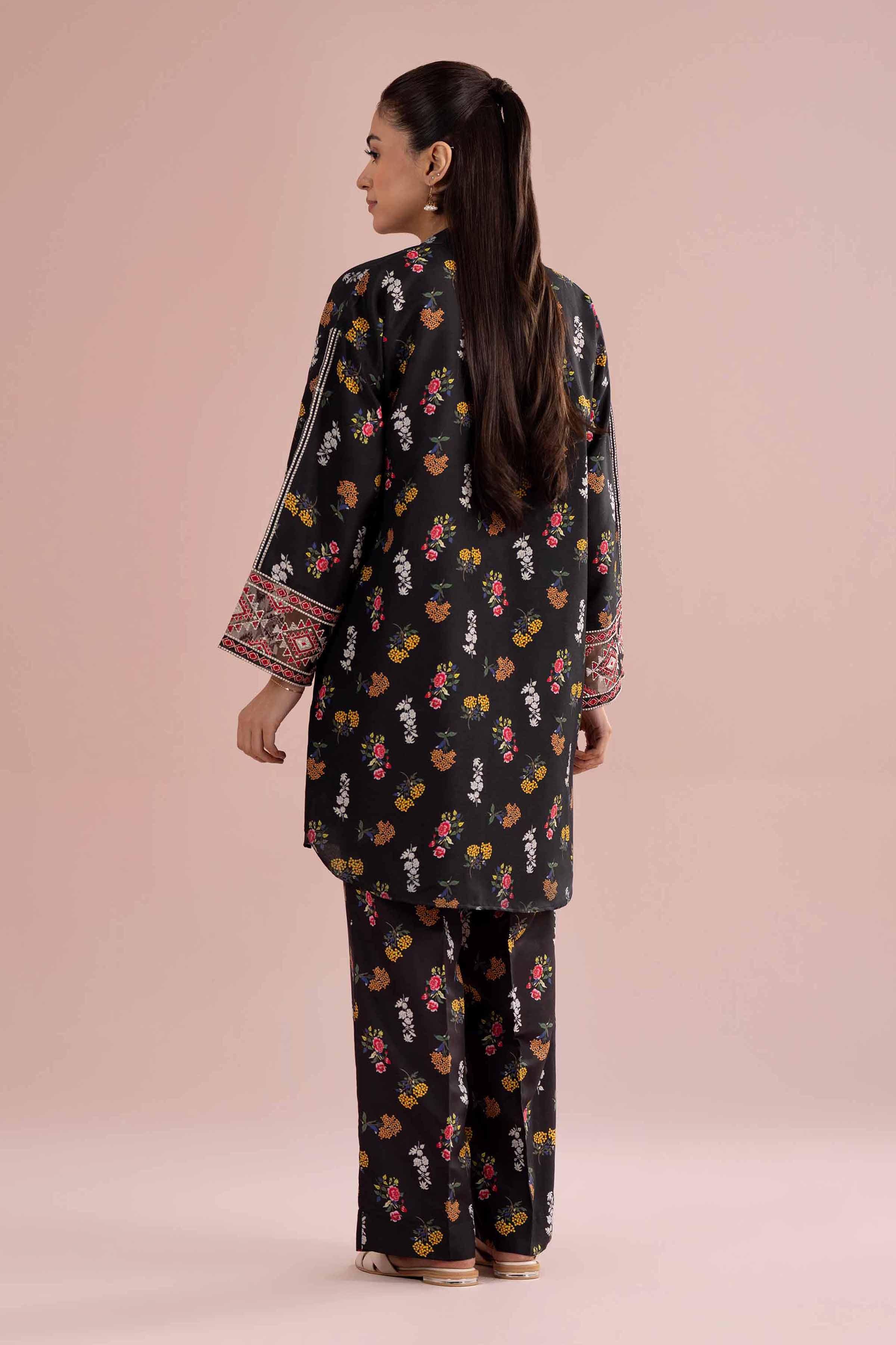 2 Piece - Printed Embroidered Suit - PE26-417 Black Lawn 2PC Embroidered