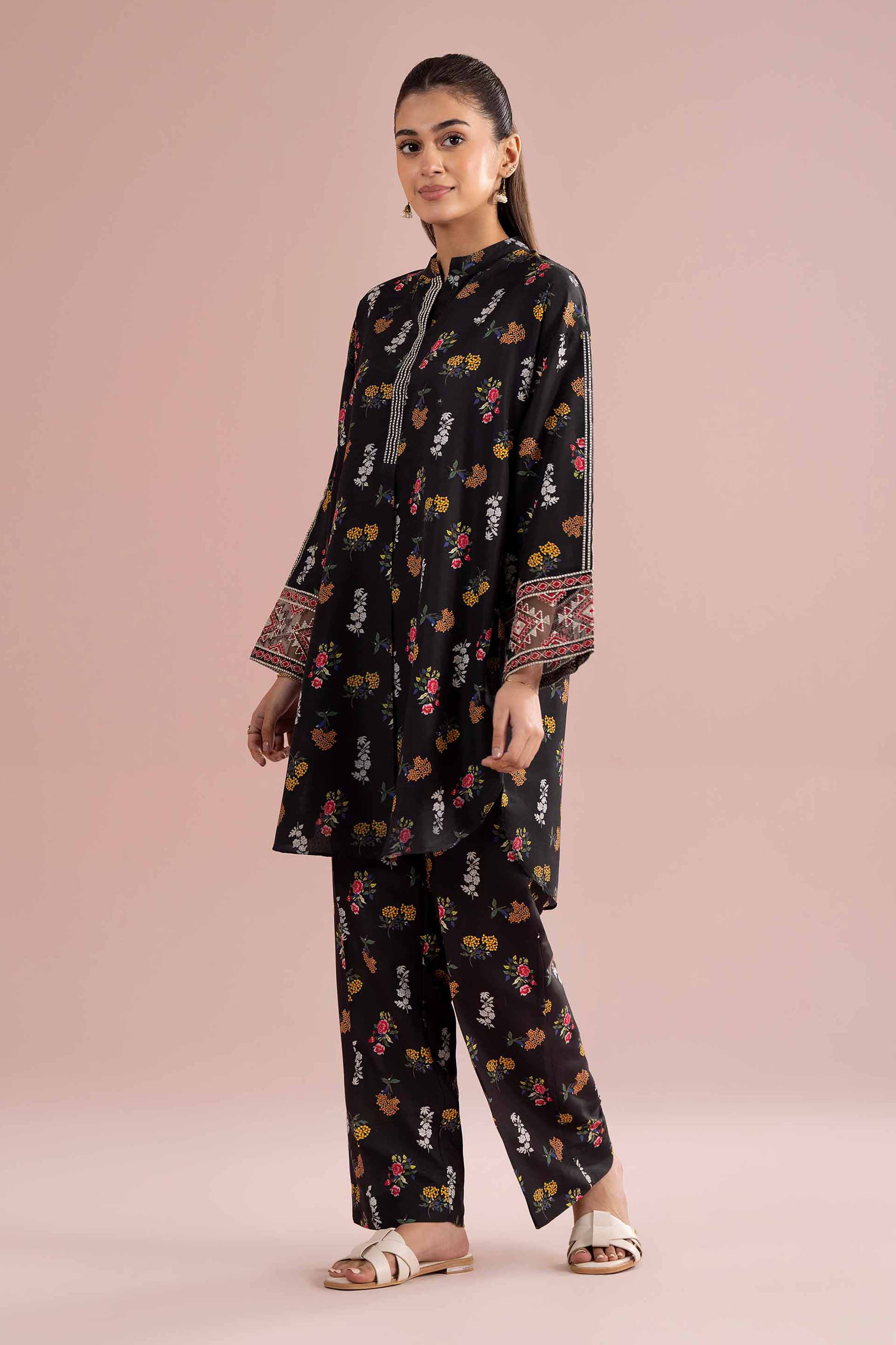 2 Piece - Printed Embroidered Suit - PE26-417 Black Lawn 2PC Embroidered