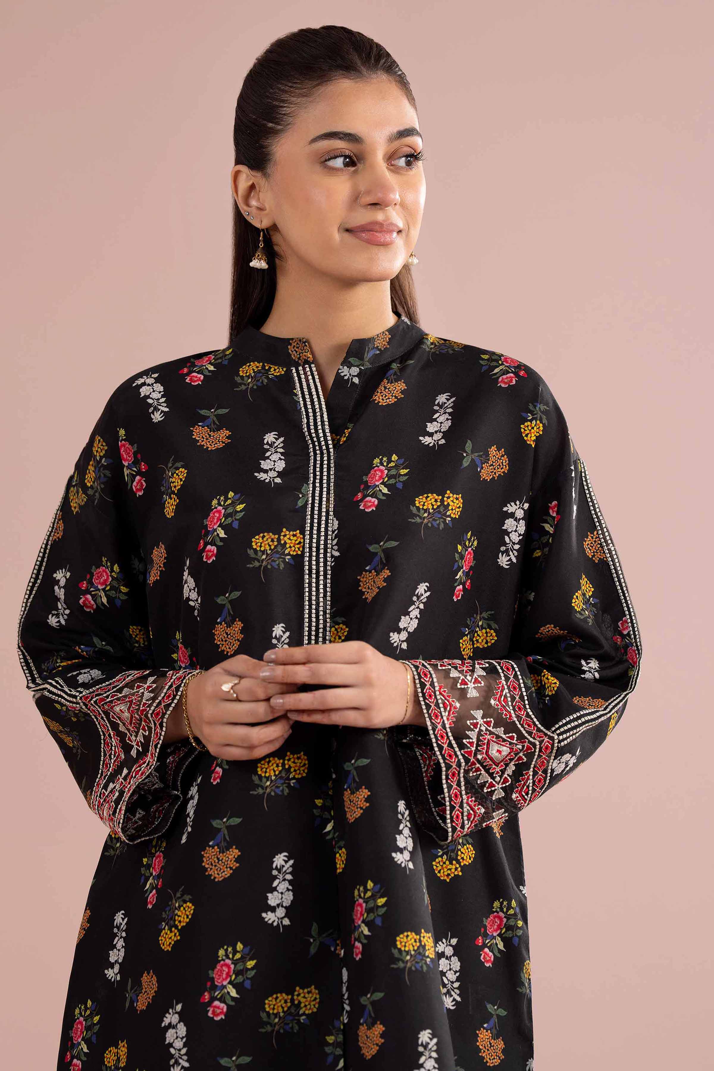 2 Piece - Printed Embroidered Suit - PE26-417 Black Lawn 2PC Embroidered