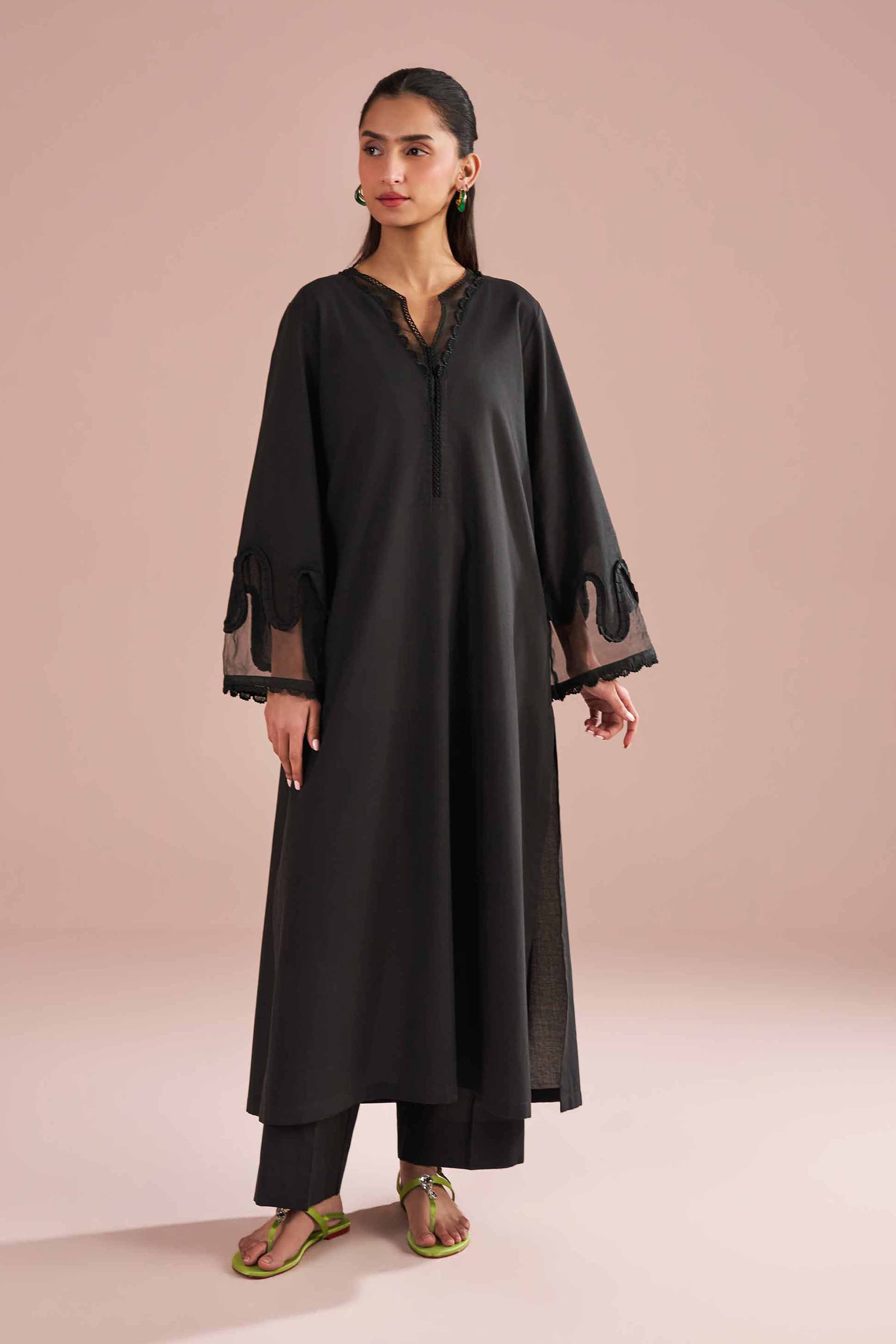 2 Piece - Basic Suit - PE26-45 Black Cambric 2PC Solids READY TO WEAR