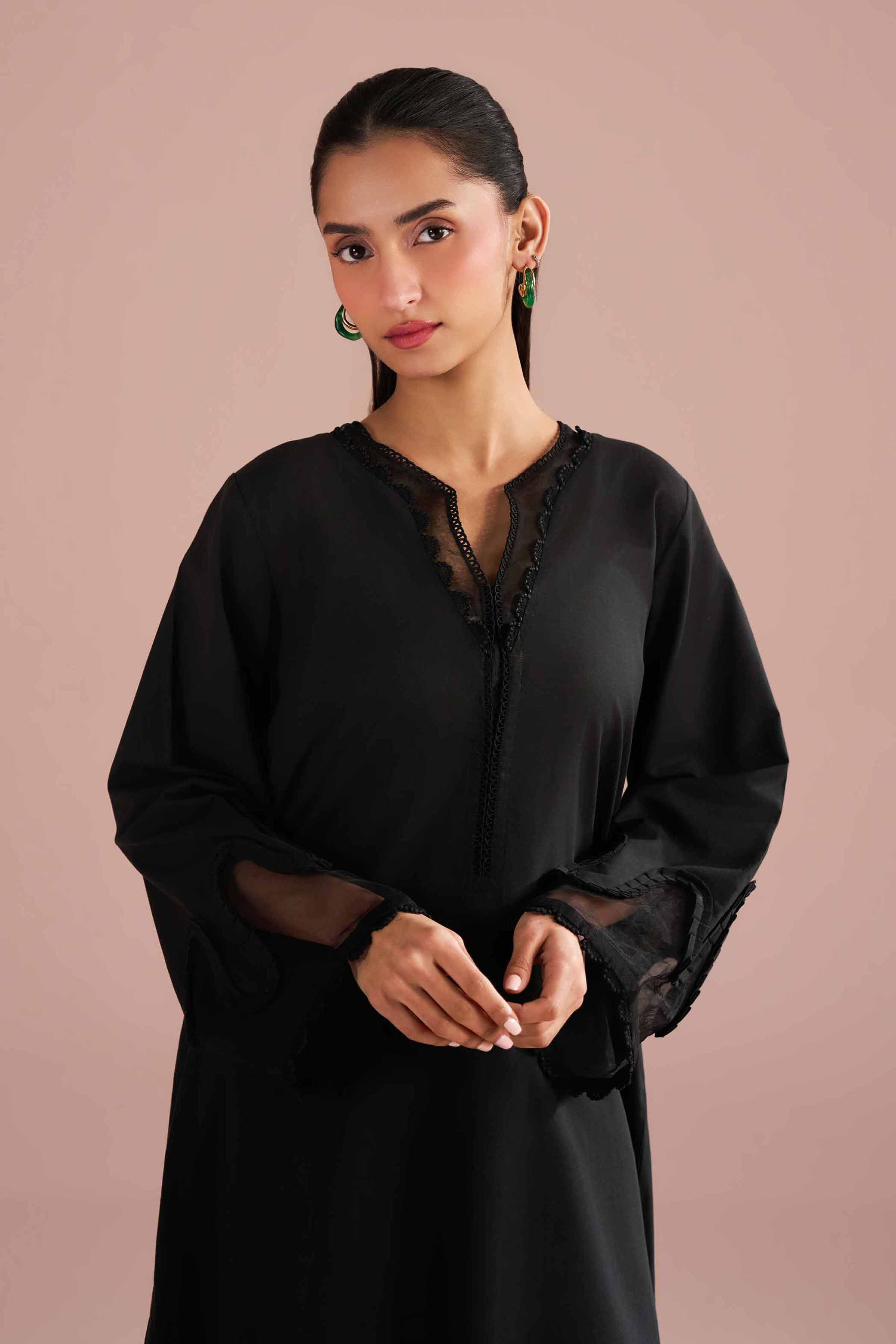 2 Piece - Basic Suit - PE26-45 Black Cambric 2PC Solids READY TO WEAR