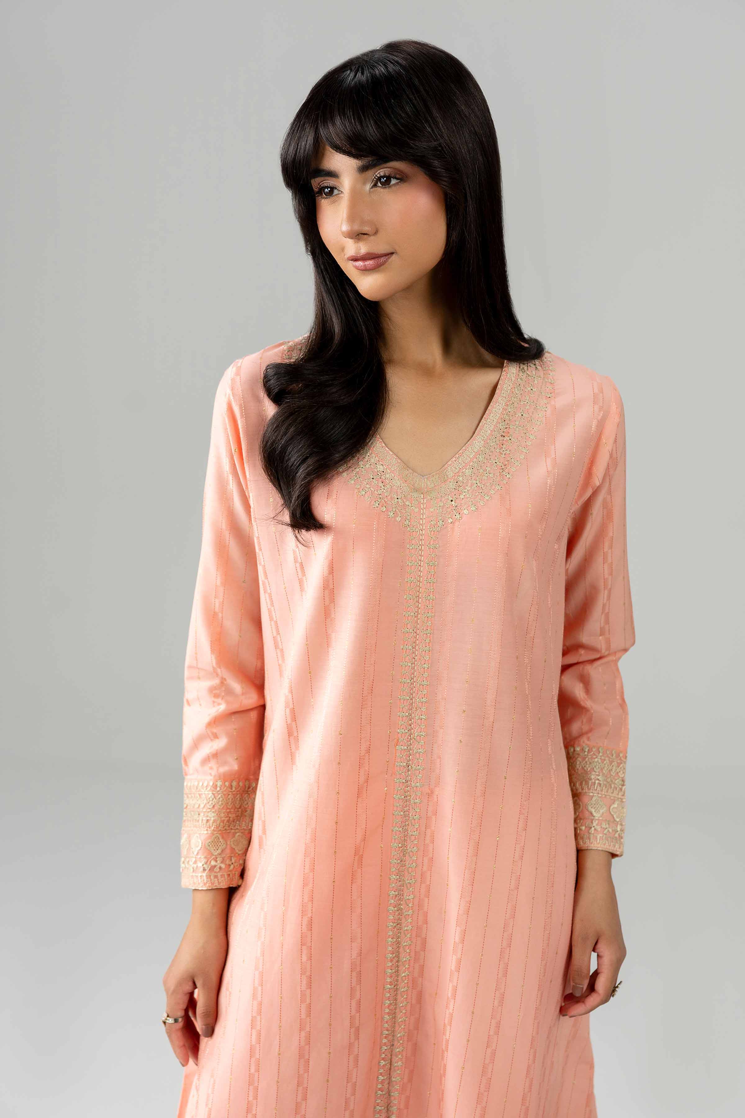 2 Piece - Embroidered Suit - PE26-462 Orange Lawn 2PC Embroidered READY TO WEAR