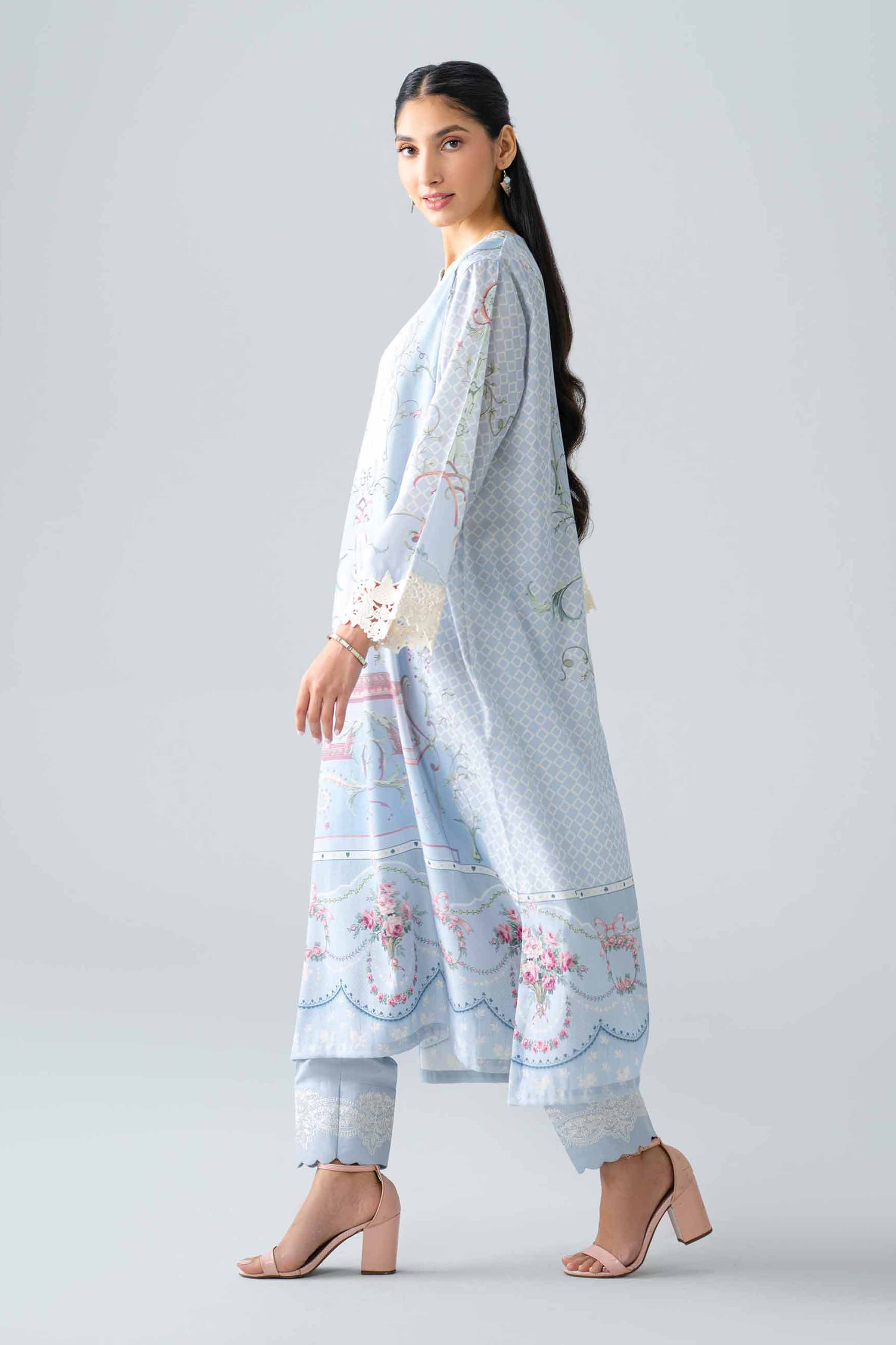 2 Piece - Printed Embroidered Suit - PE26-484