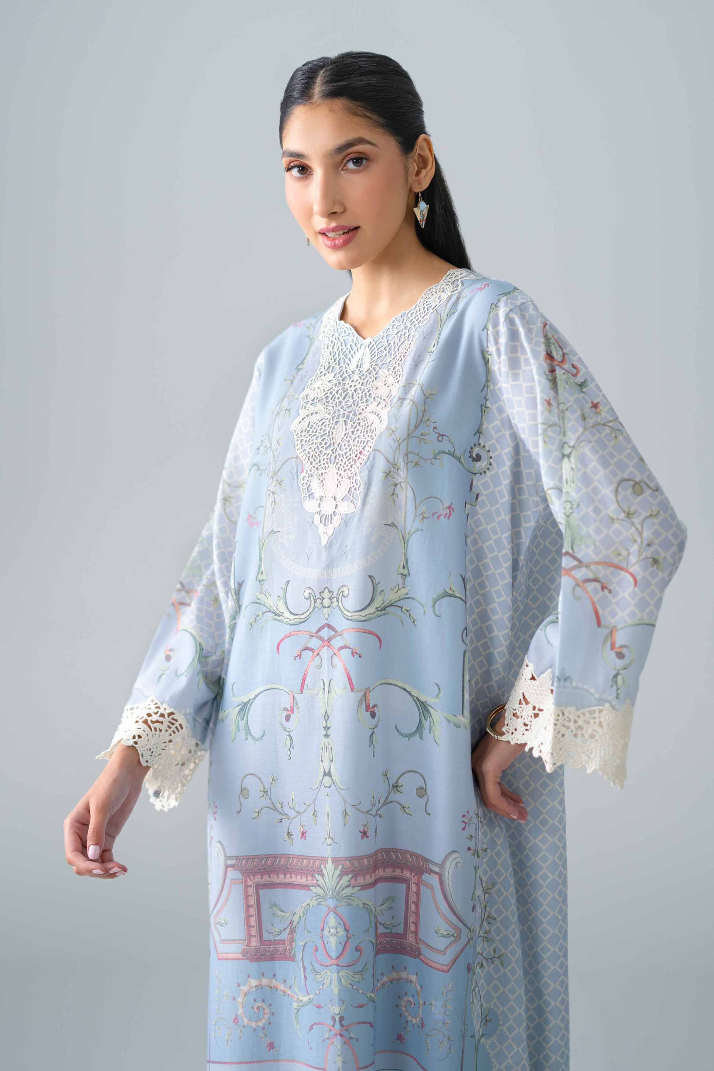 2 Piece - Printed Embroidered Suit - PE26-484