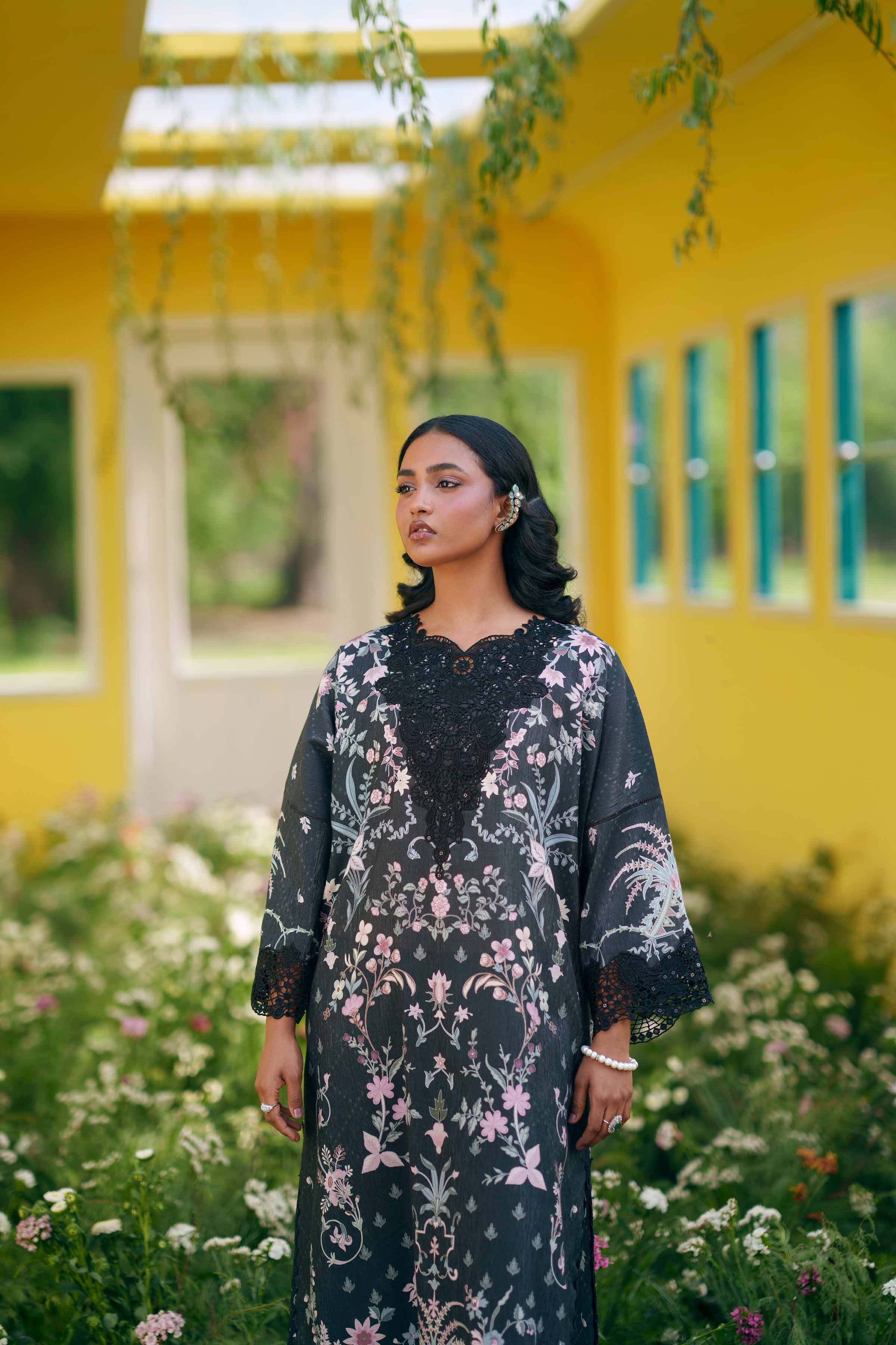 2 Piece - Printed Embroidered Suit - PE26-487