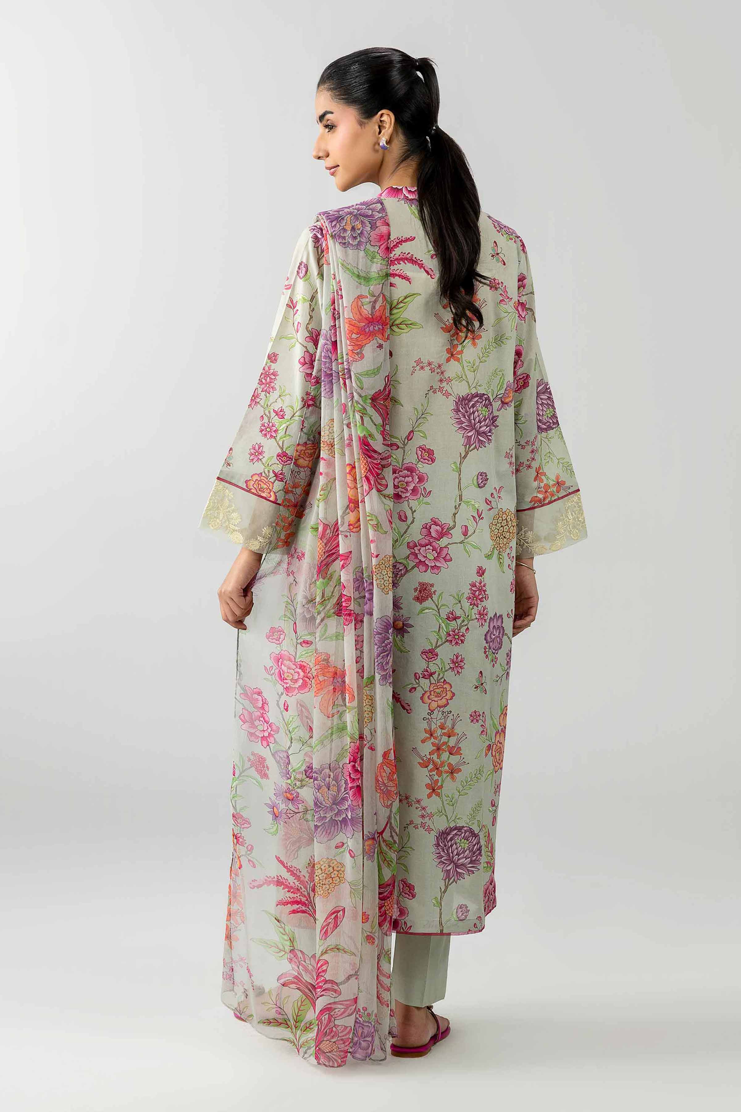 3 Piece - Printed Embroidered Suit - PE26-493 Grey Lawn 3PC Embroidered READY TO WEAR