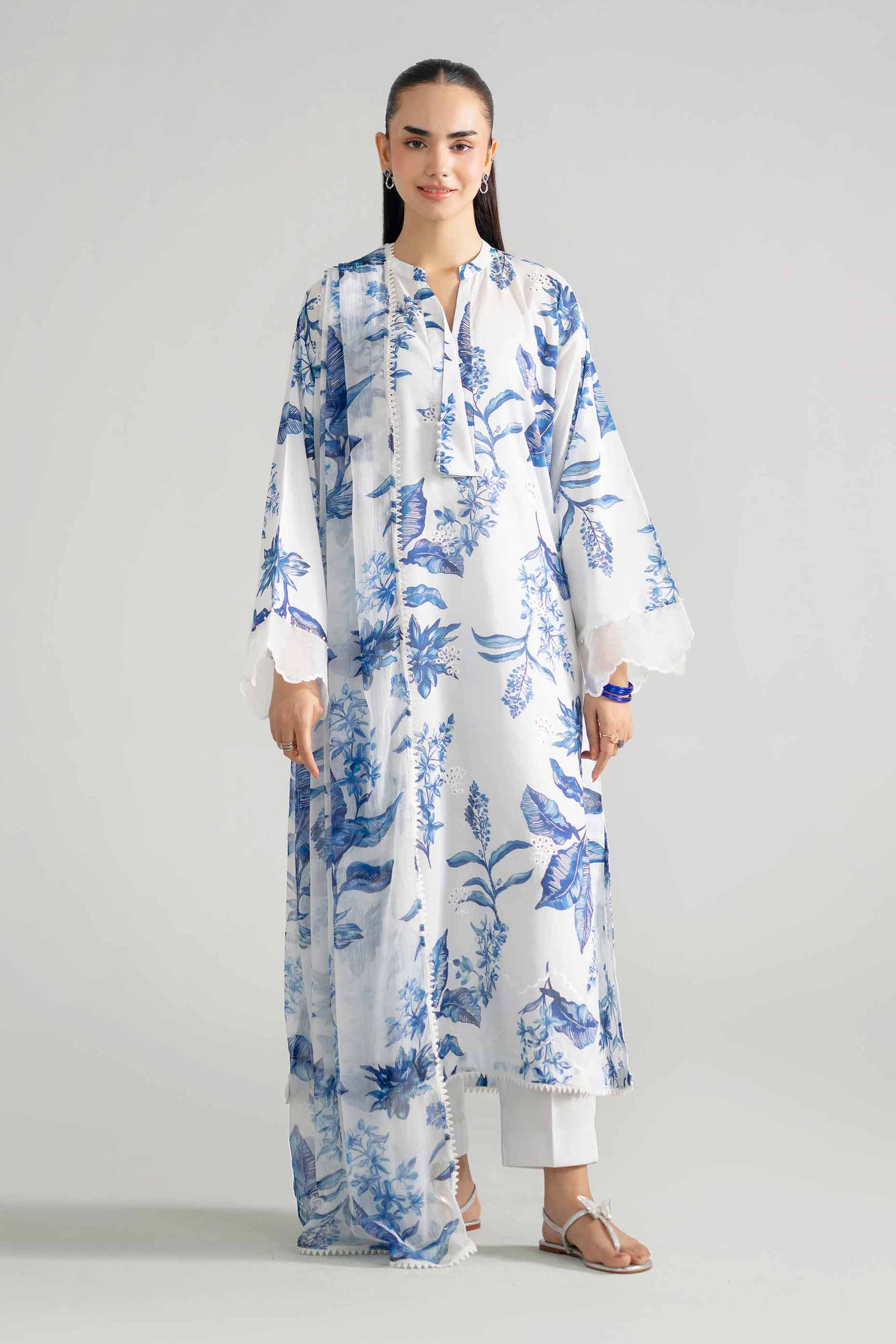 3 Piece - Printed Embroidered Suit - PE26-494 White Lawn 3PC Embroidered