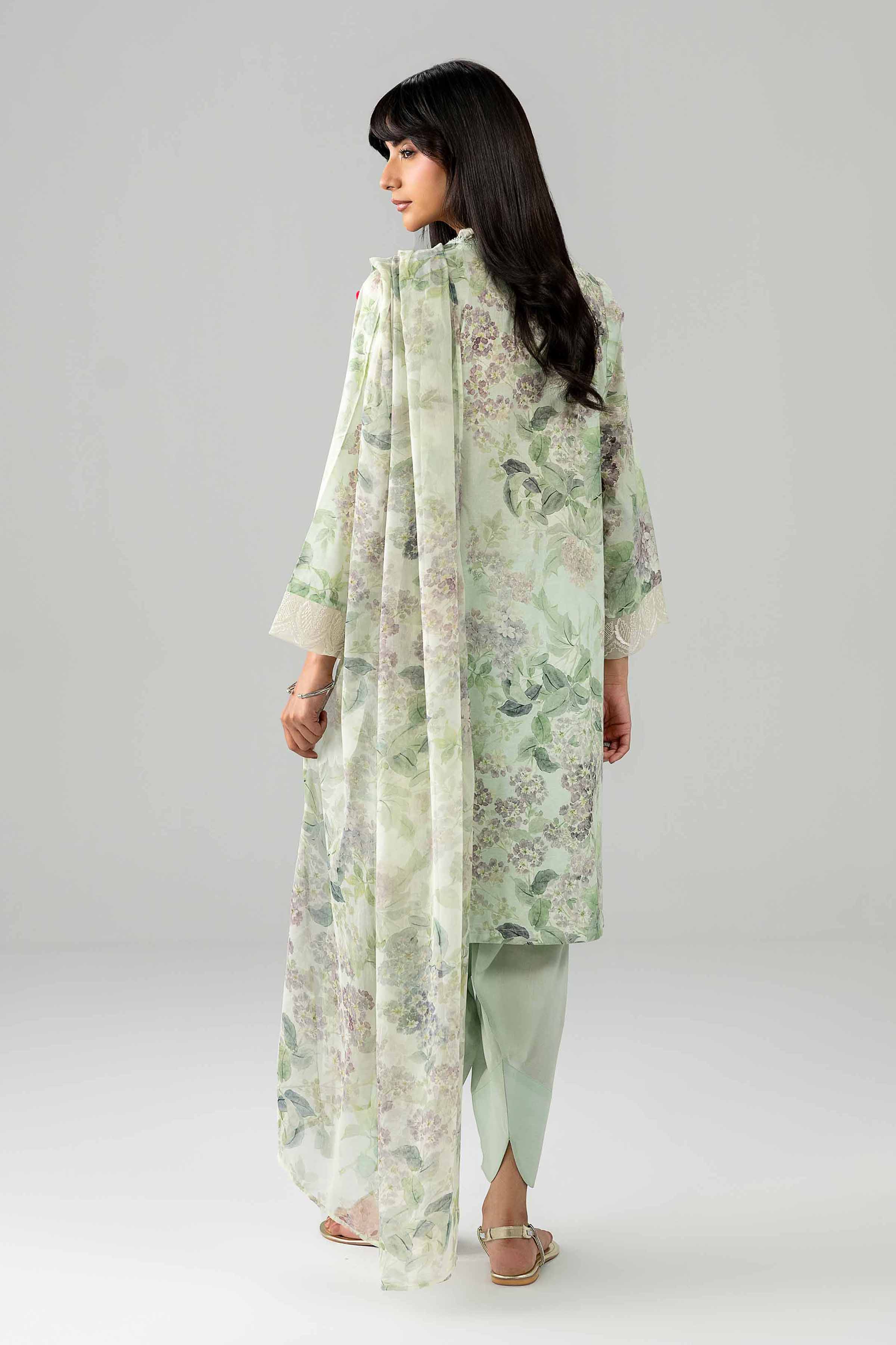 3 Piece - Printed Embroidered Suit - PE26-495 Green Lawn 3PC Embroidered READY TO WEAR