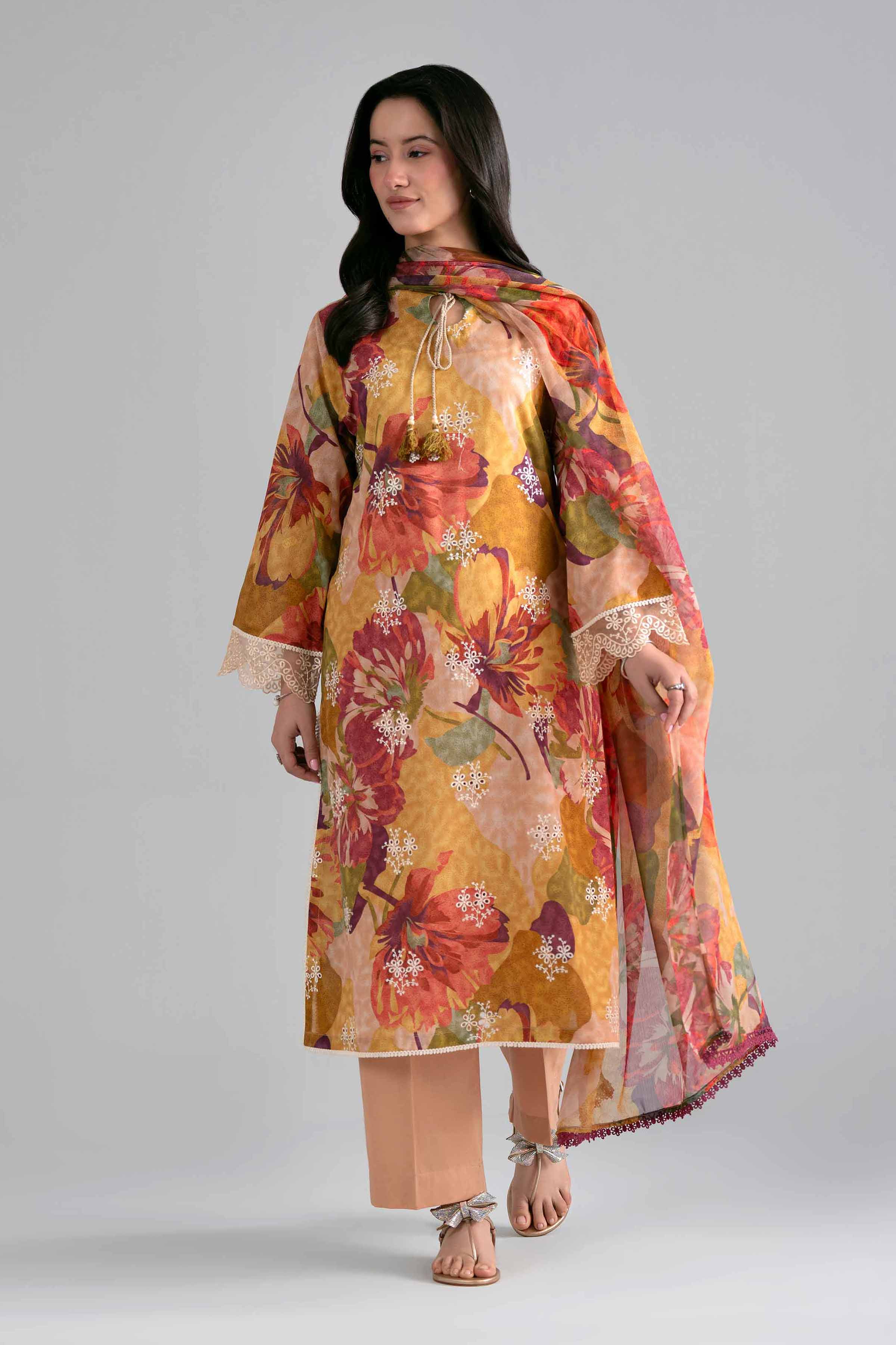 3 Piece - Printed Embroidered Suit - PE26-498 Multi Lawn 3PC Embroidered READY TO WEAR