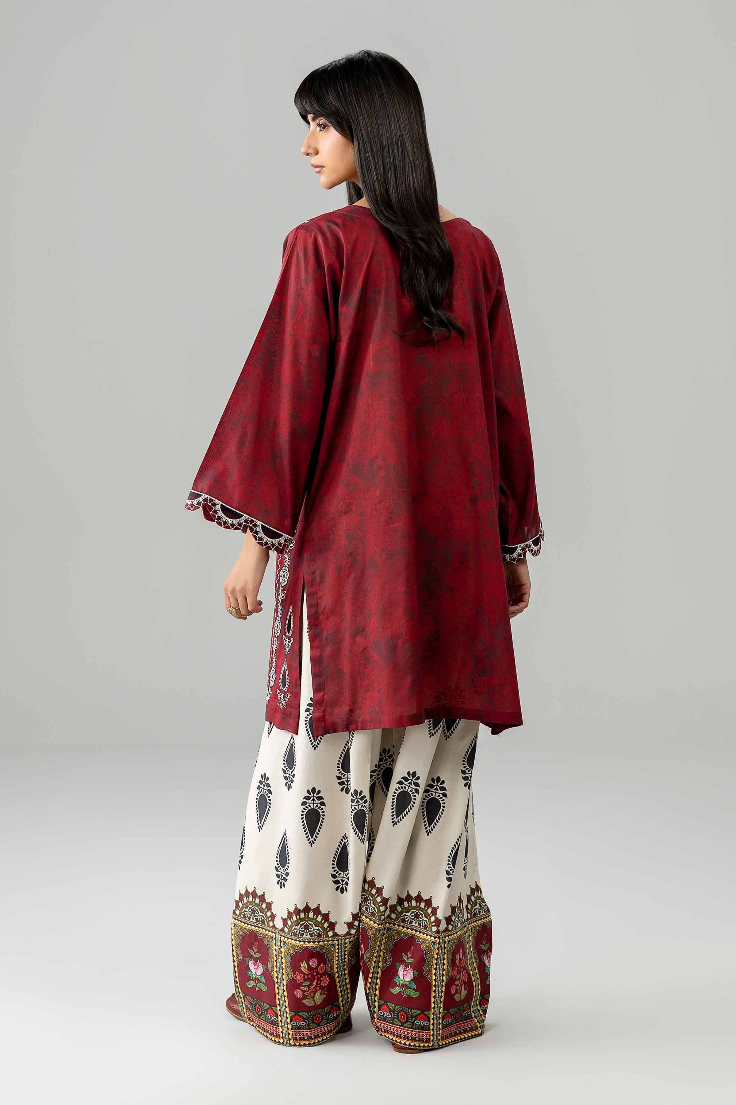 2 Piece - Printed Embroidered Suit - PE26-585 Red Lawn 2PC Embroidered READY TO WEAR