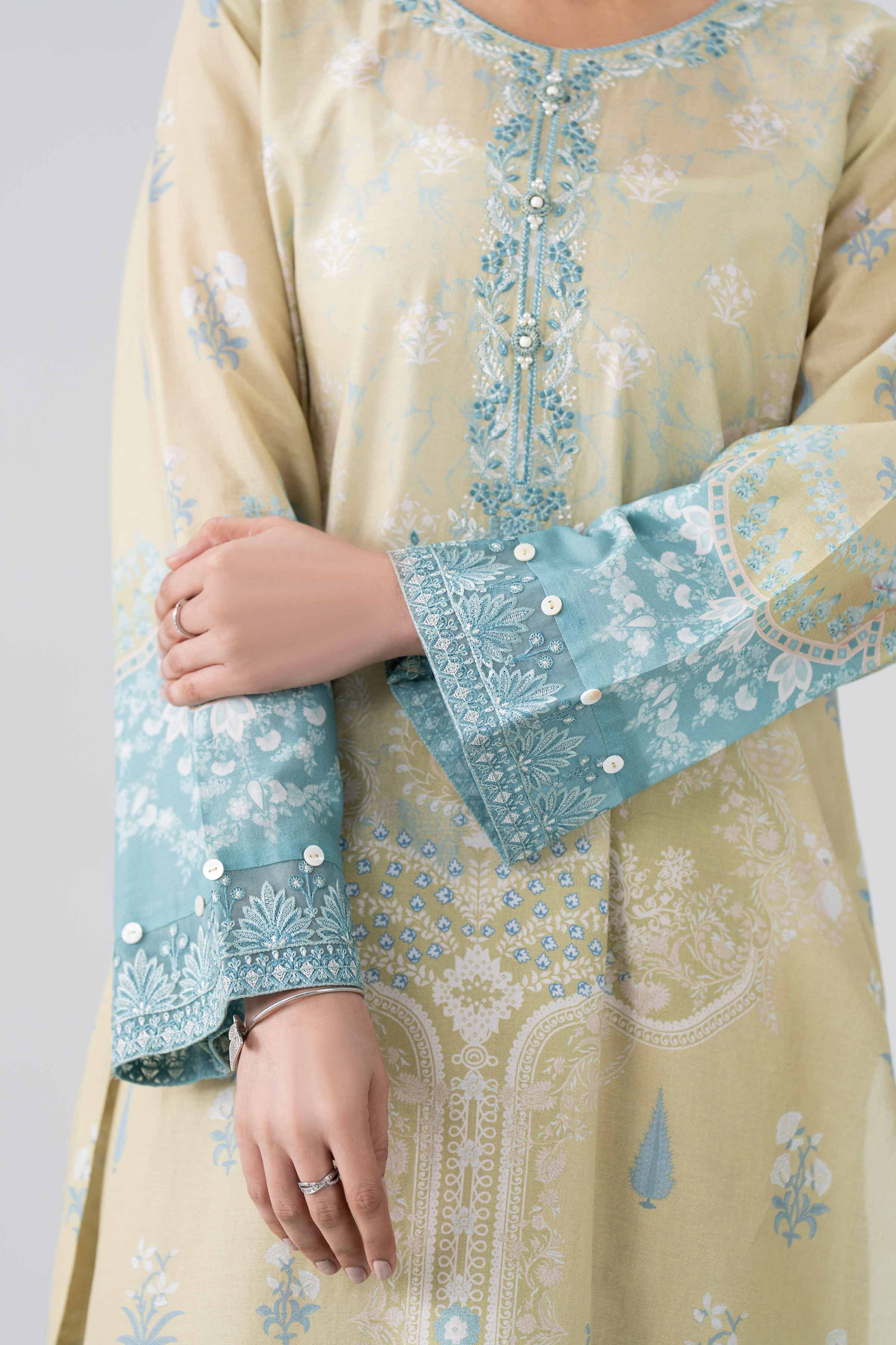 2 Piece - Printed Embroidered Suit - PE26-591