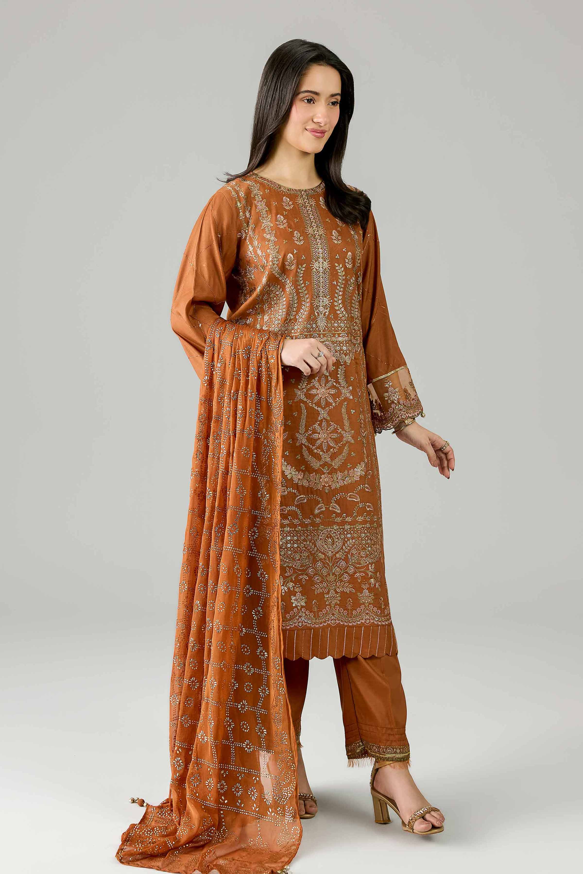 3 Piece - Embroidered Suit - PE26-597
