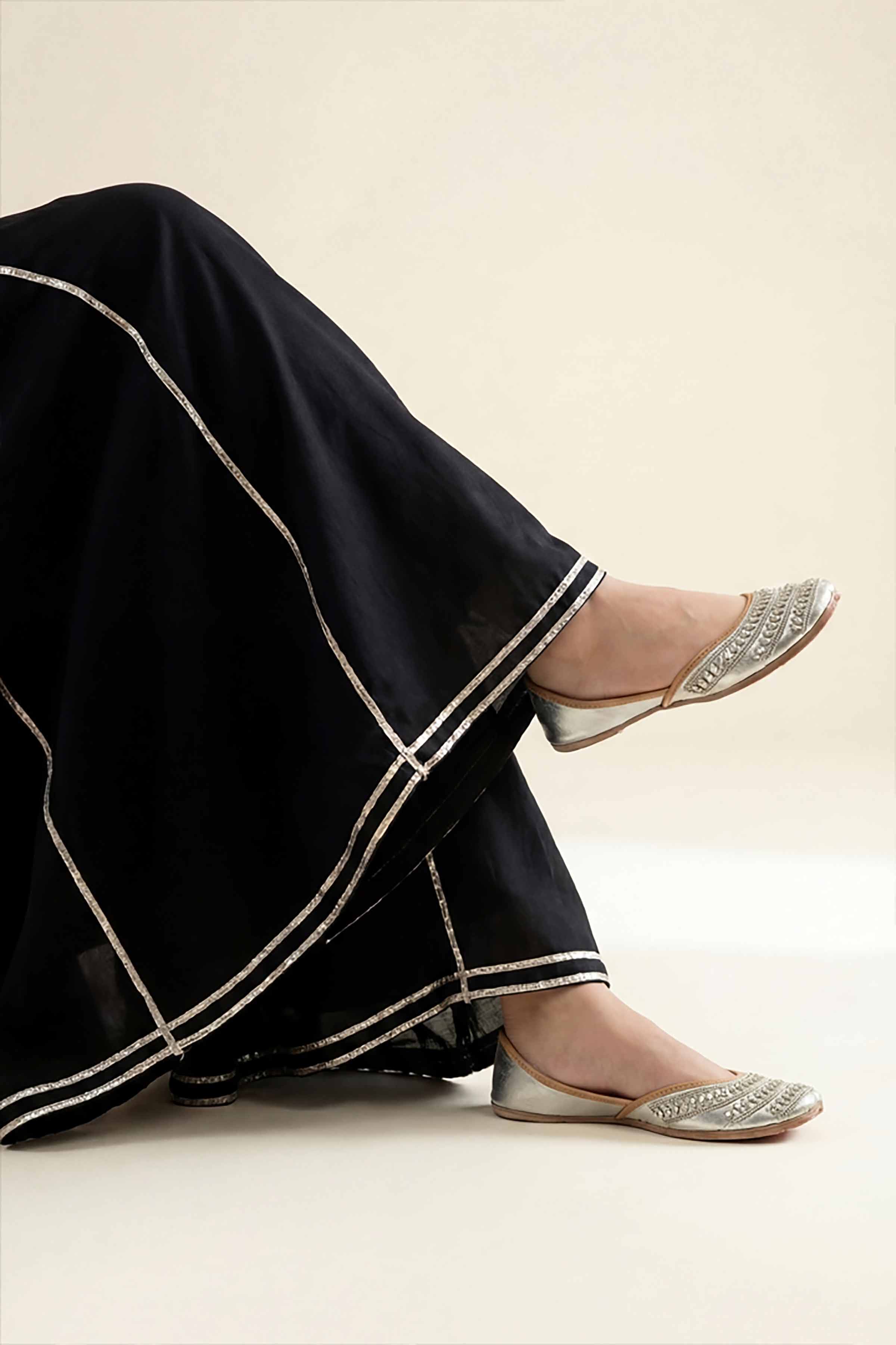 Basic Sharara - PE26-651 Black Cambric 1PC Solids READY TO WEAR