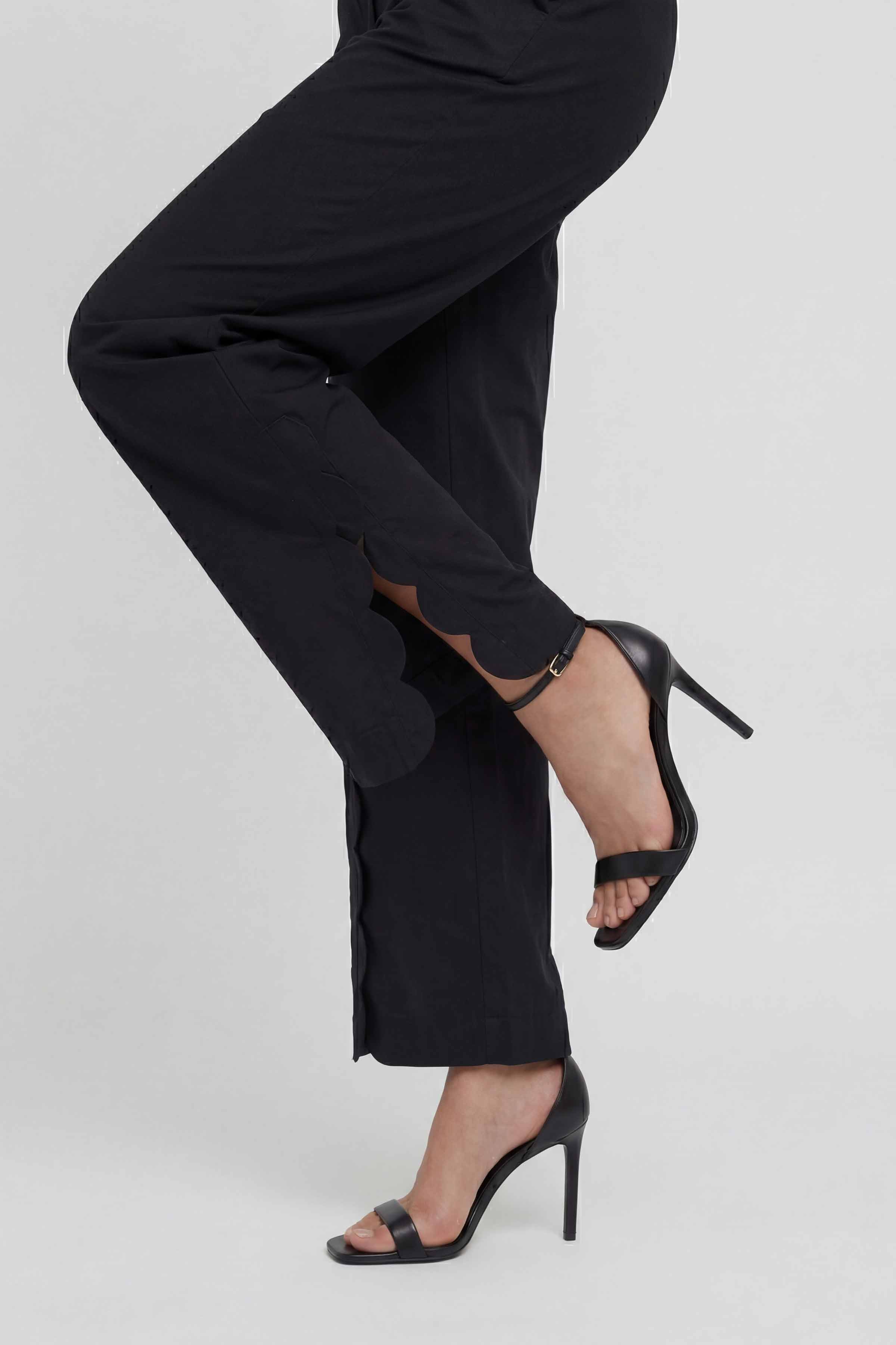 Solid Trousers - PE26-668 Black Cambric 1PC Solids READY TO WEAR