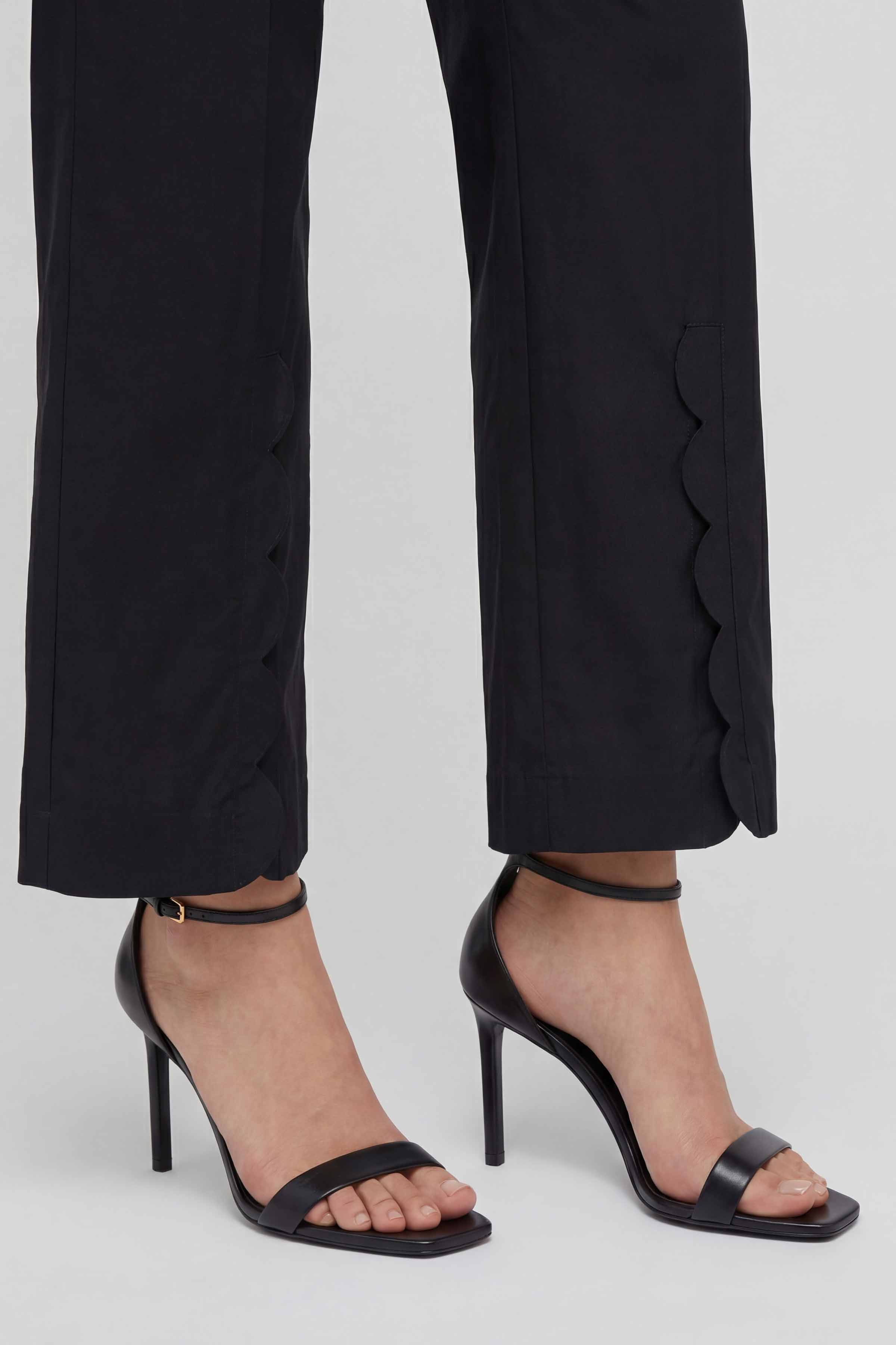 Solid Trousers - PE26-668 Black Cambric 1PC Solids READY TO WEAR