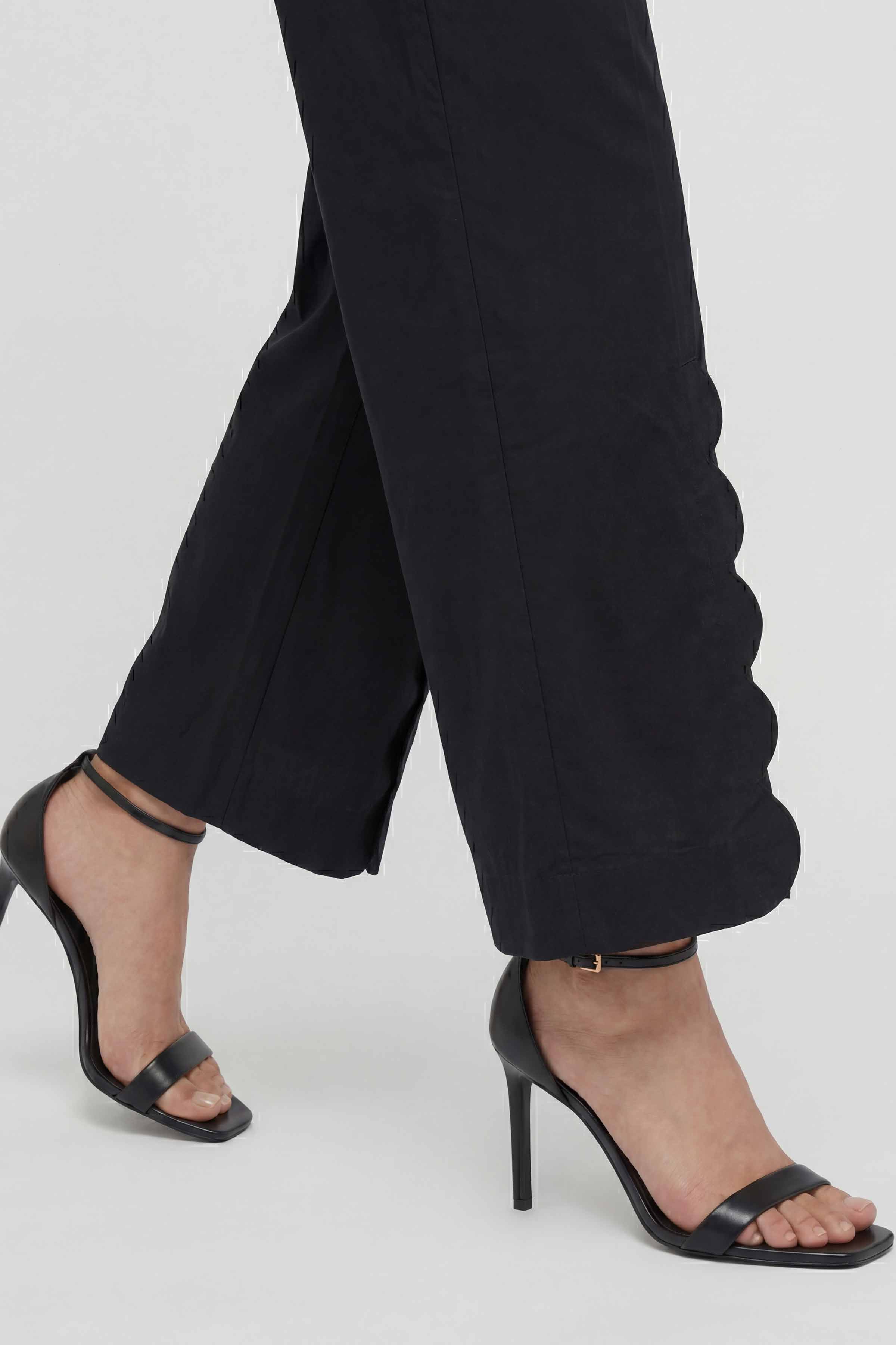Solid Trousers - PE26-668 Black Cambric 1PC Solids READY TO WEAR