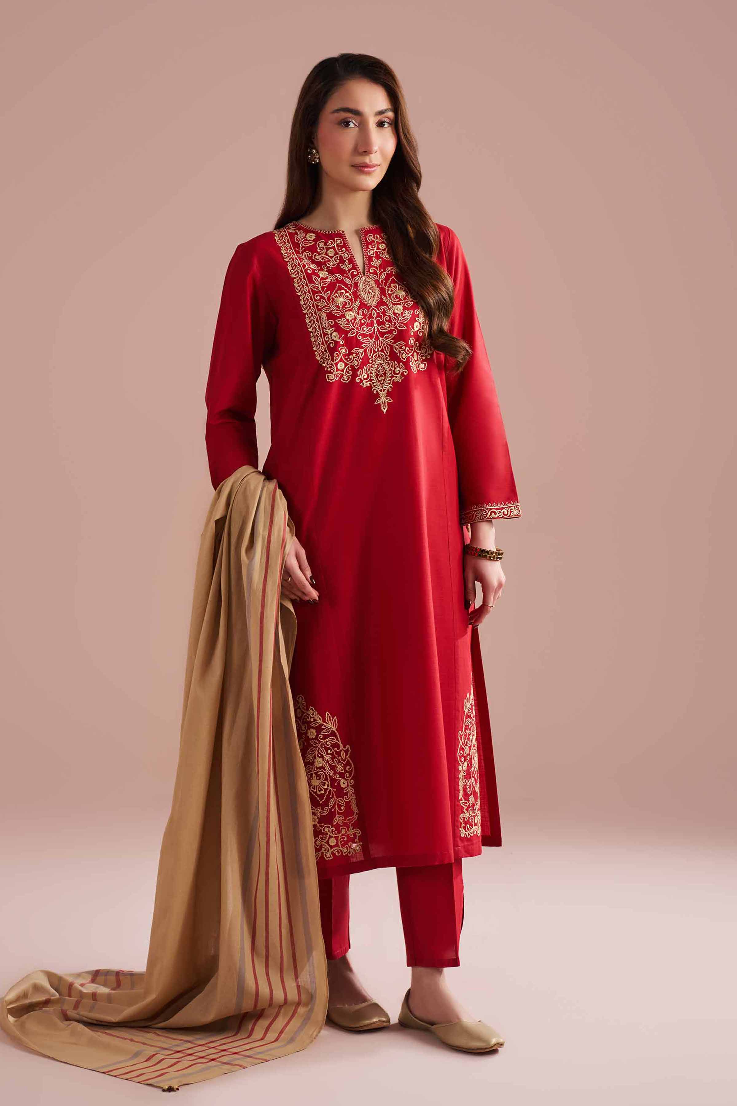 3 Piece - Embroidered Suit - PE26-80