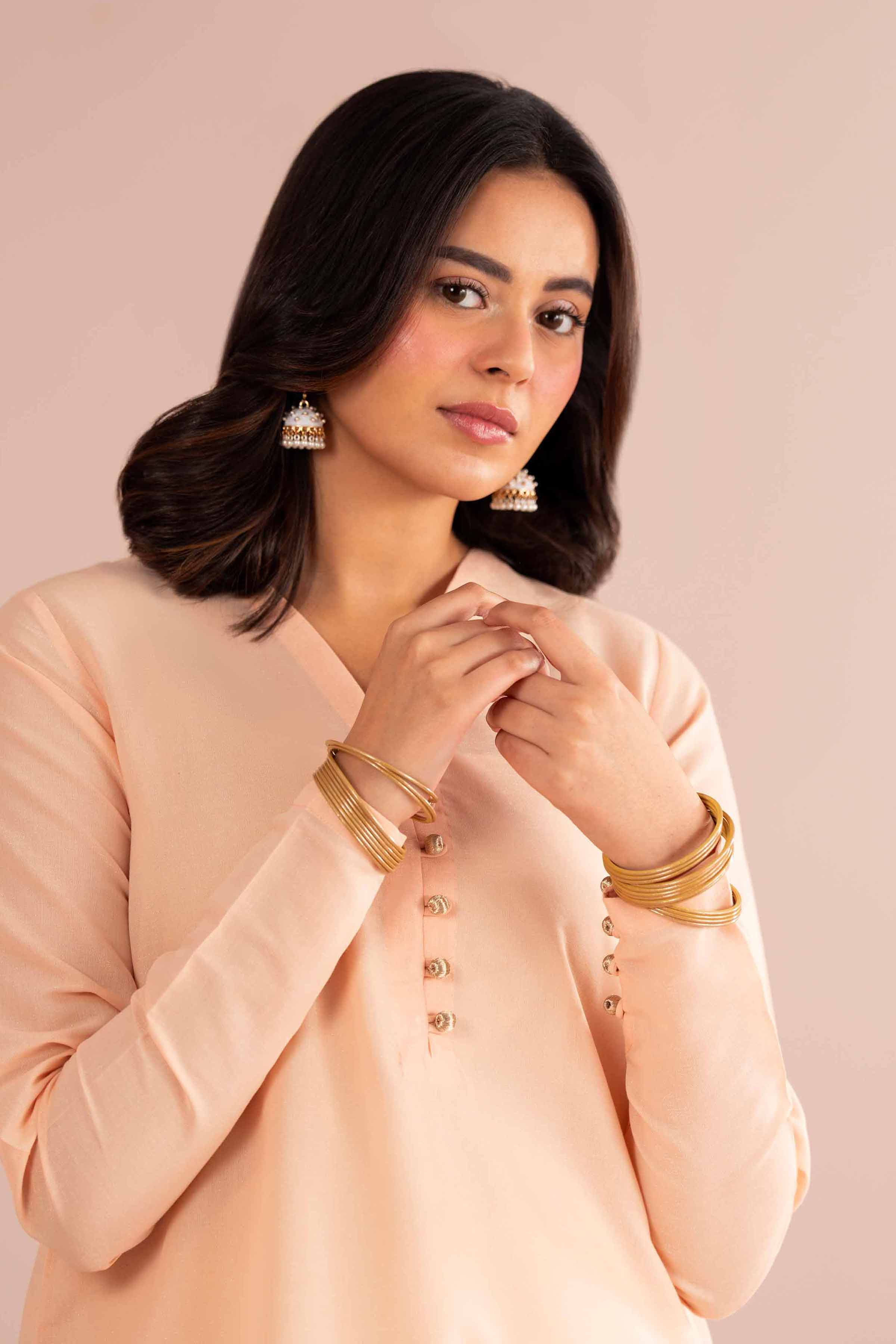 Basic Shirt - PE26-81 Orange Sunrise 1PC Solids READY TO WEAR