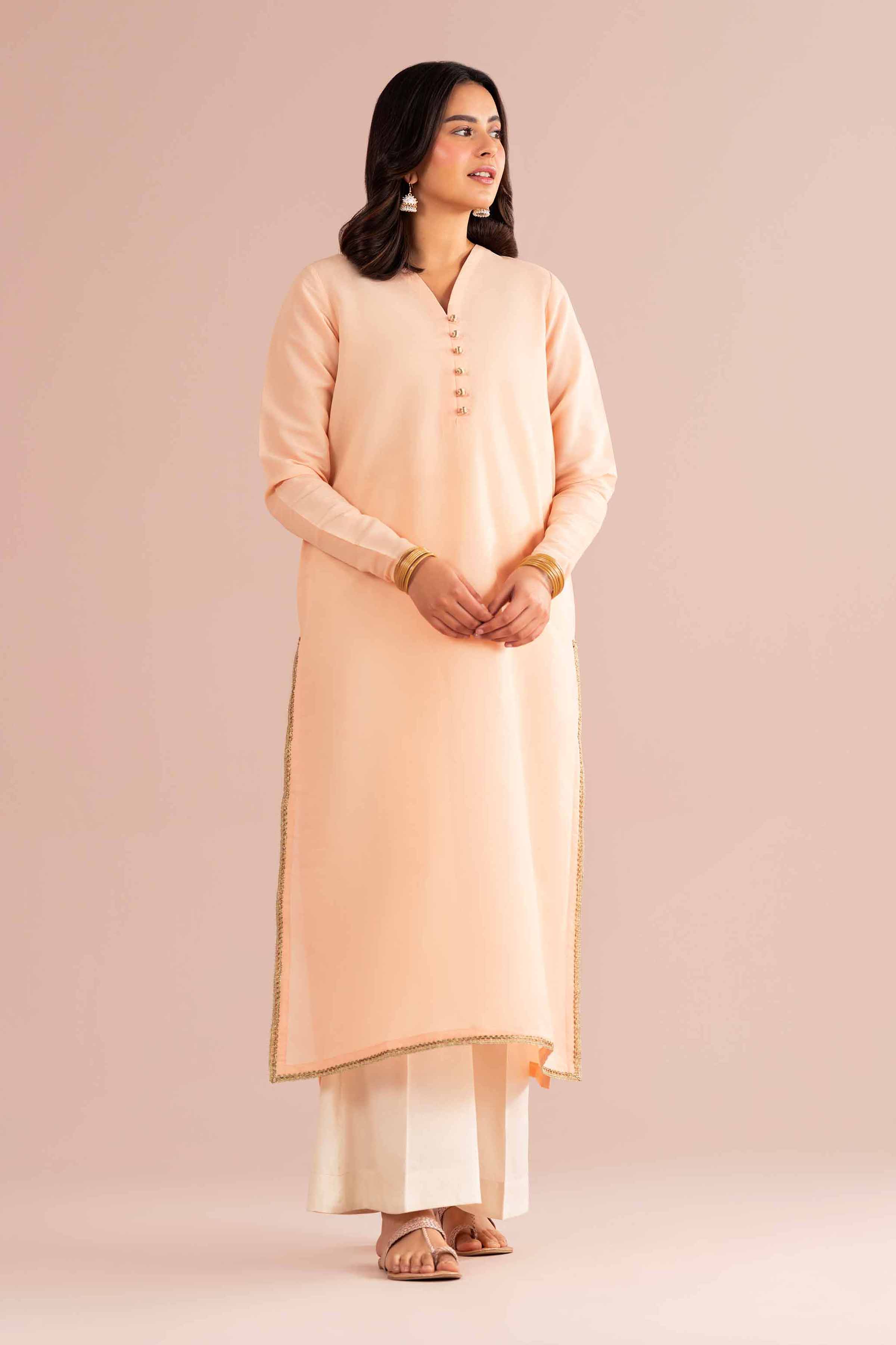 Basic Shirt - PE26-81 Orange Sunrise 1PC Solids READY TO WEAR