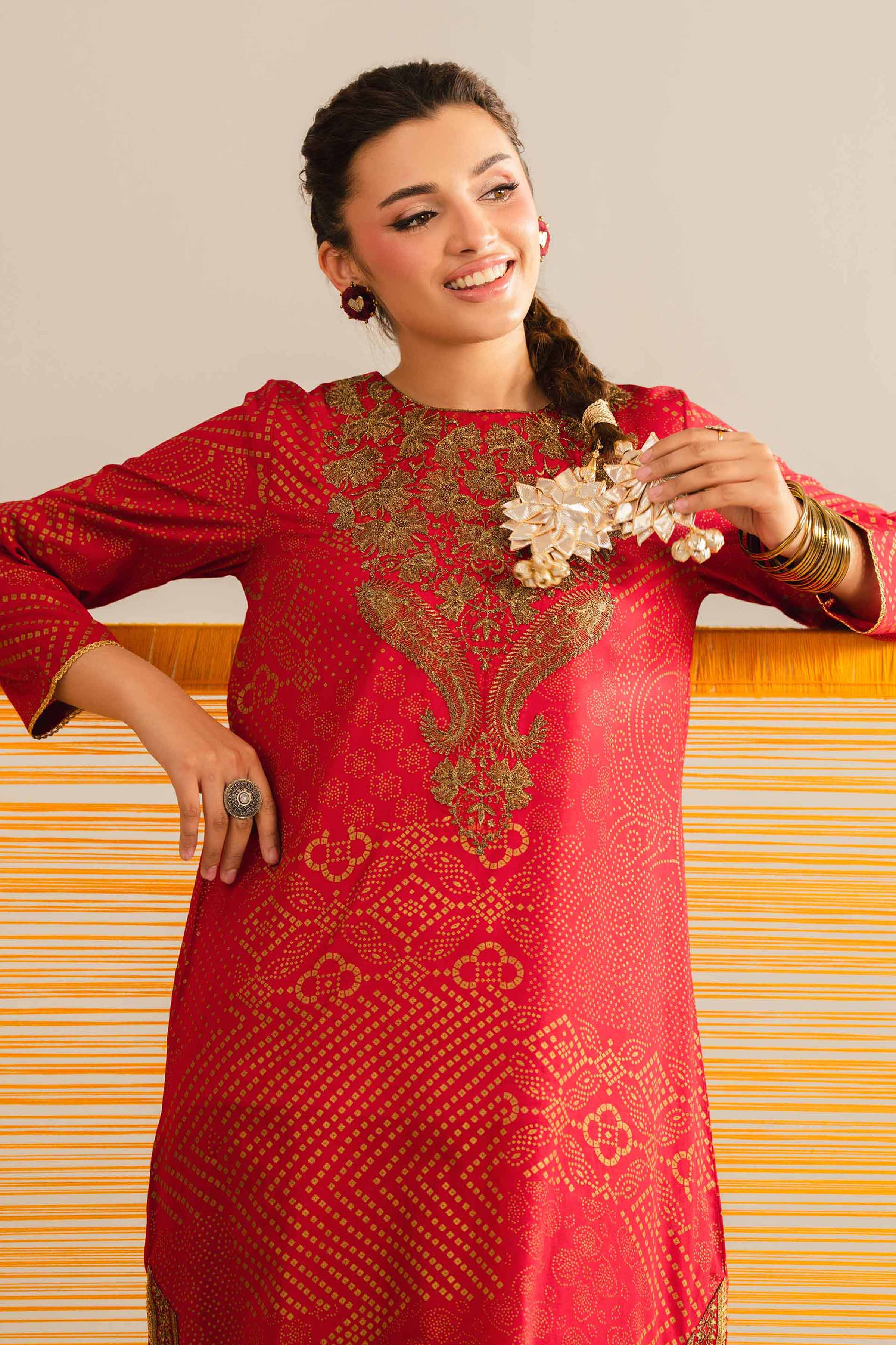 Embroidered Shirt - PE26-86 Red Lawn 1PC Embroidered