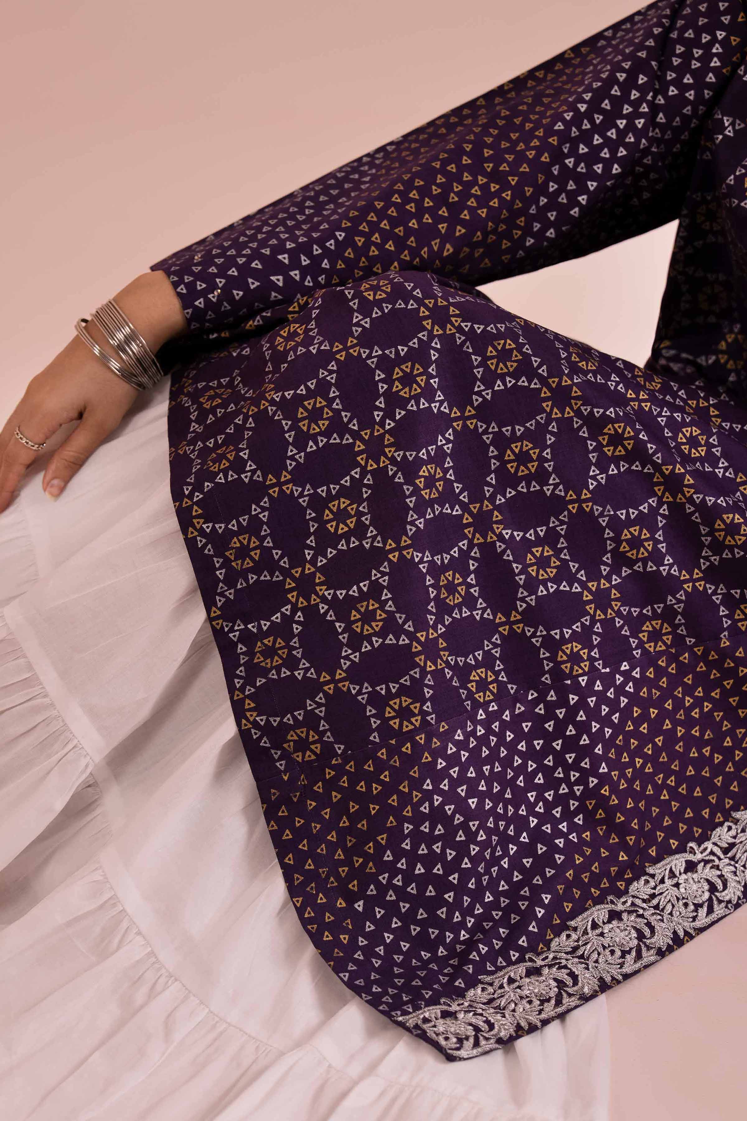 Printed Embroidered Shirt - PE26-88 Purple Lawn 1PC Embroidered READY TO WEAR