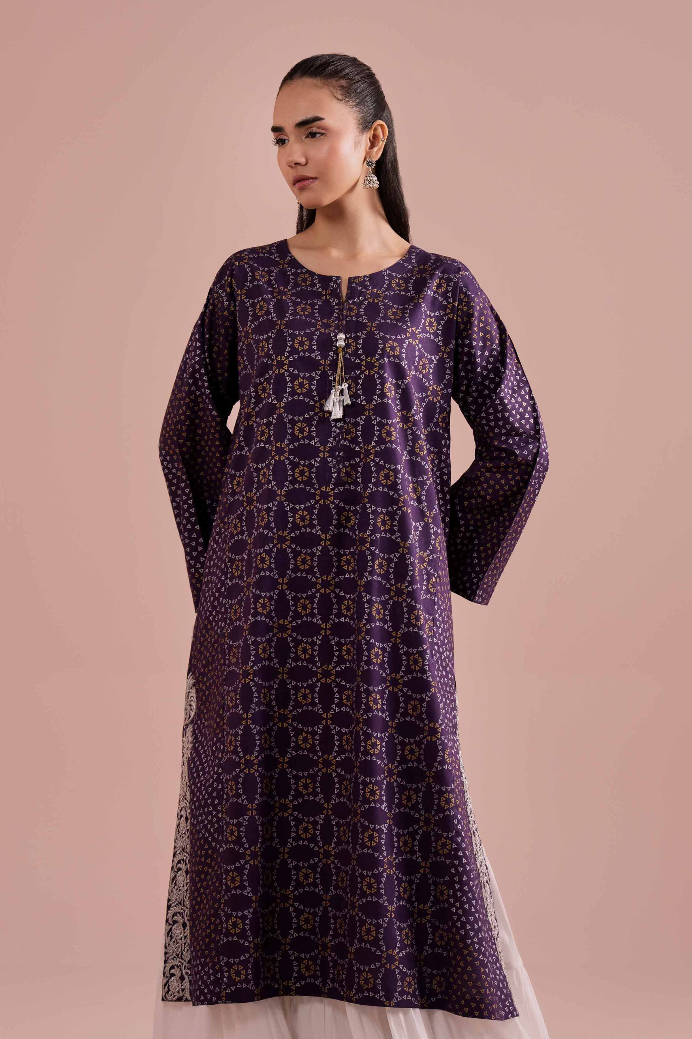 Printed Embroidered Shirt - PE26-88 Purple Lawn 1PC Embroidered READY TO WEAR
