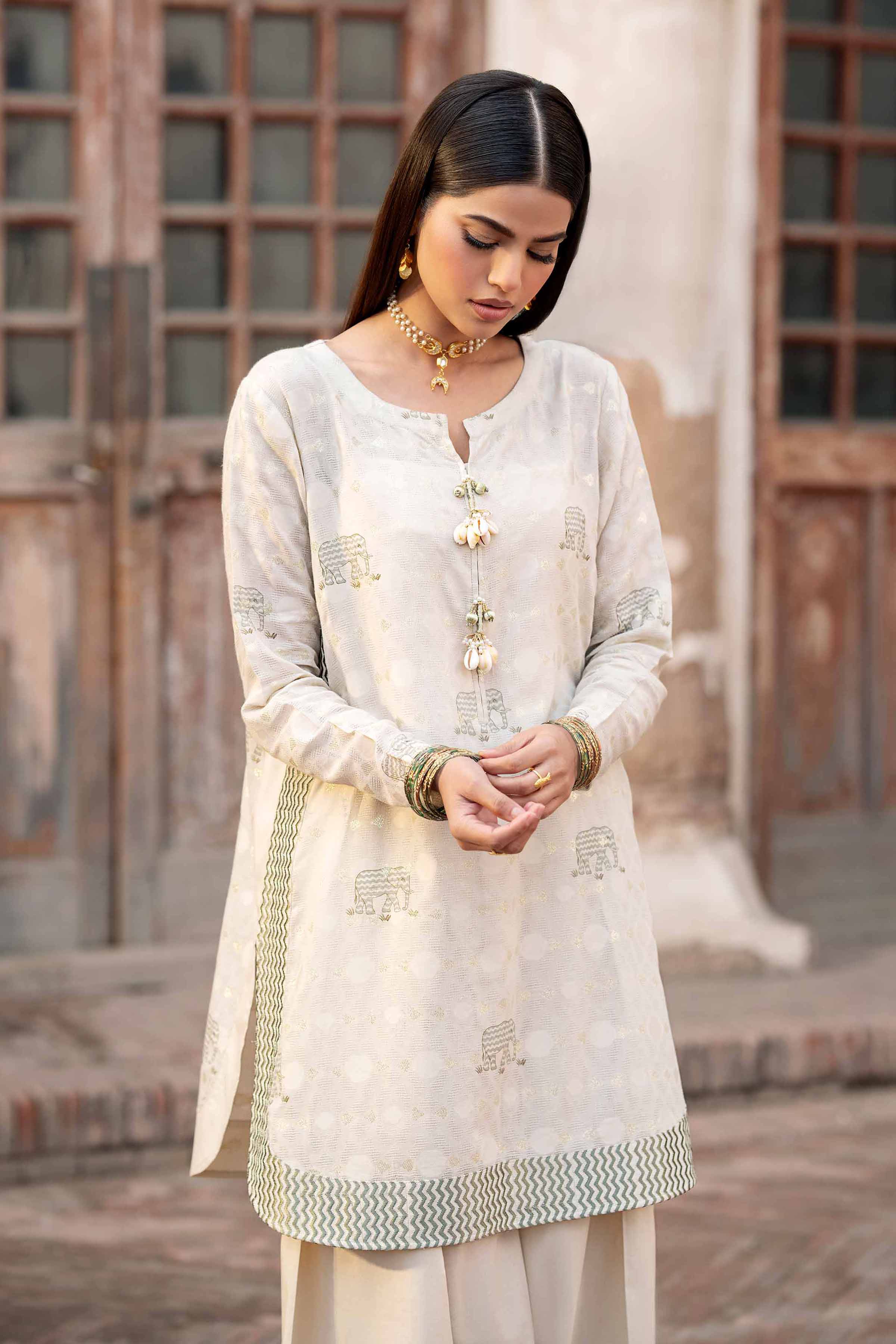 2 Piece - Printed Embroidered Suit - PFE25-25