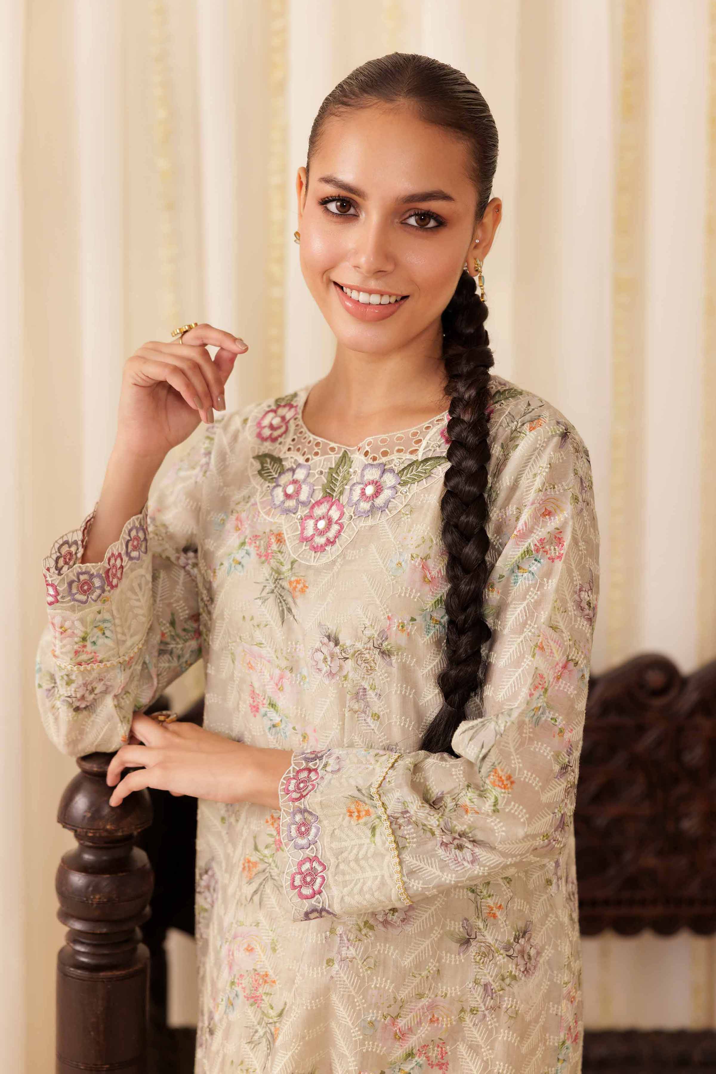 NISHATUAE - Yellow Embroidered Silk 2-piece Ready to wear Dress