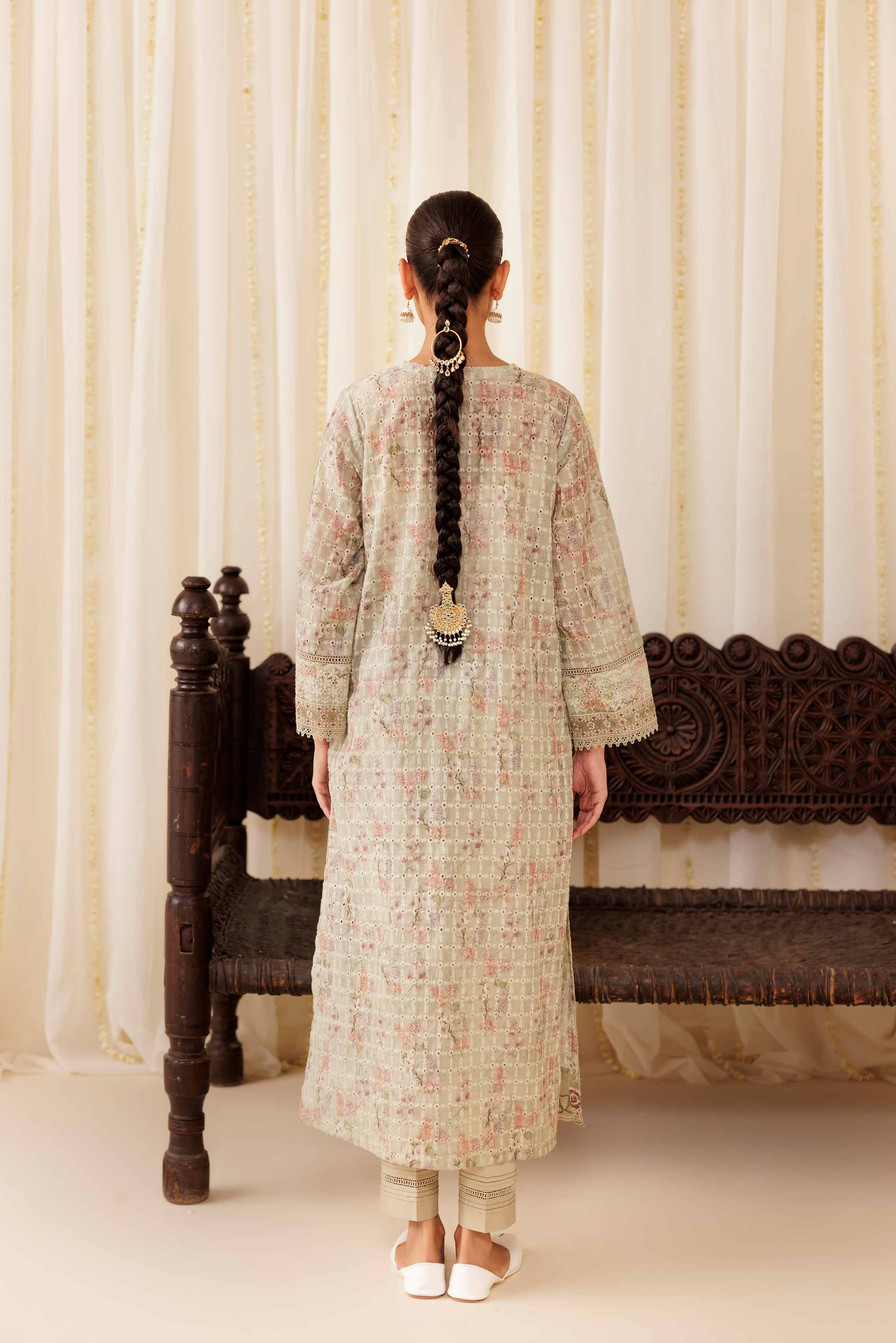 NISHATUAE - Green Embroidered Silk 2-piece Ready to wear Dress