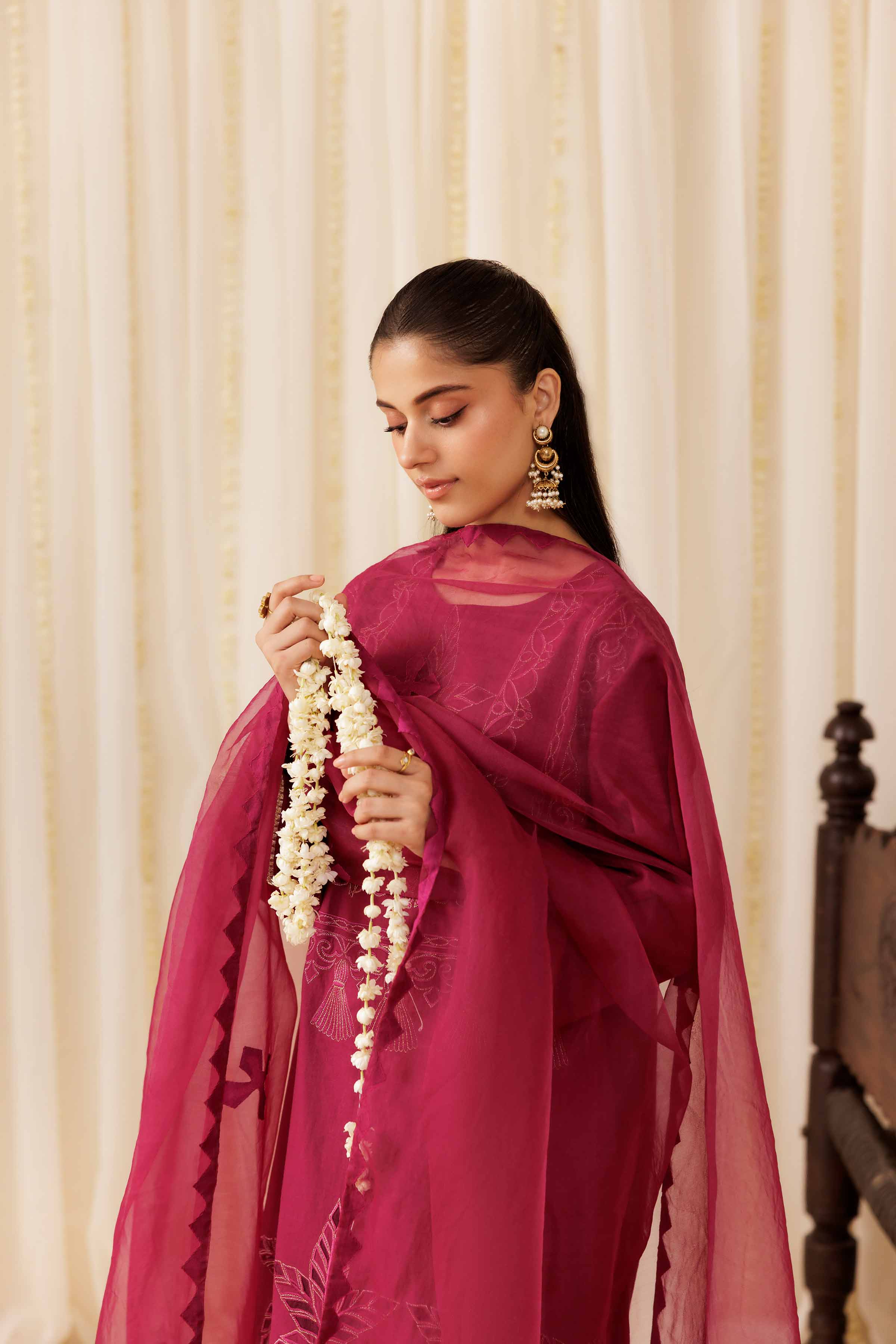 NISHATUAE - Purple Embroidered Cambric 3-piece Ready to wear Suit