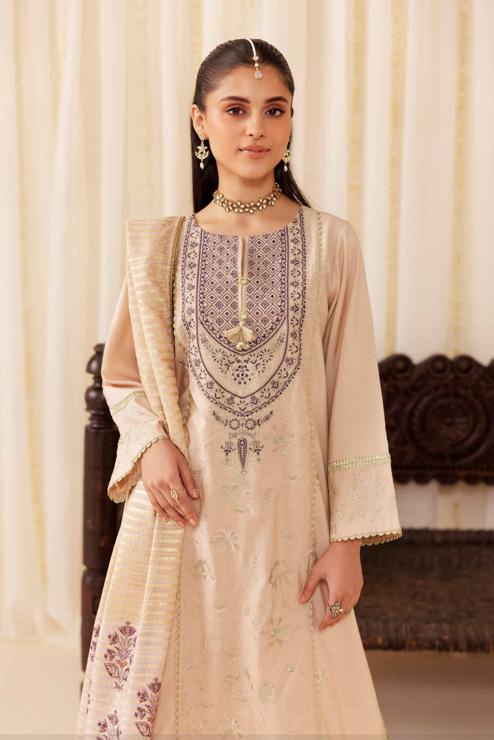 NishatUAE -  Pink Embroidered Silk Suit Ready to wear Suit