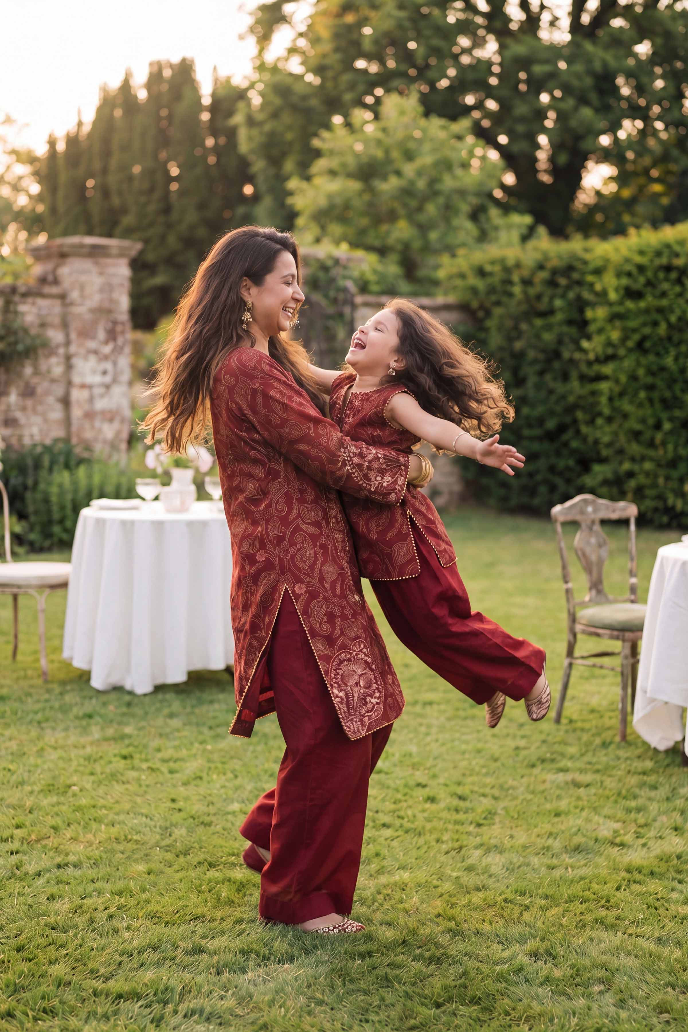 2 Piece - Printed Embroidered Suit - PMD26-01 D Red Lawn 2PC Embroidered READY TO WEAR